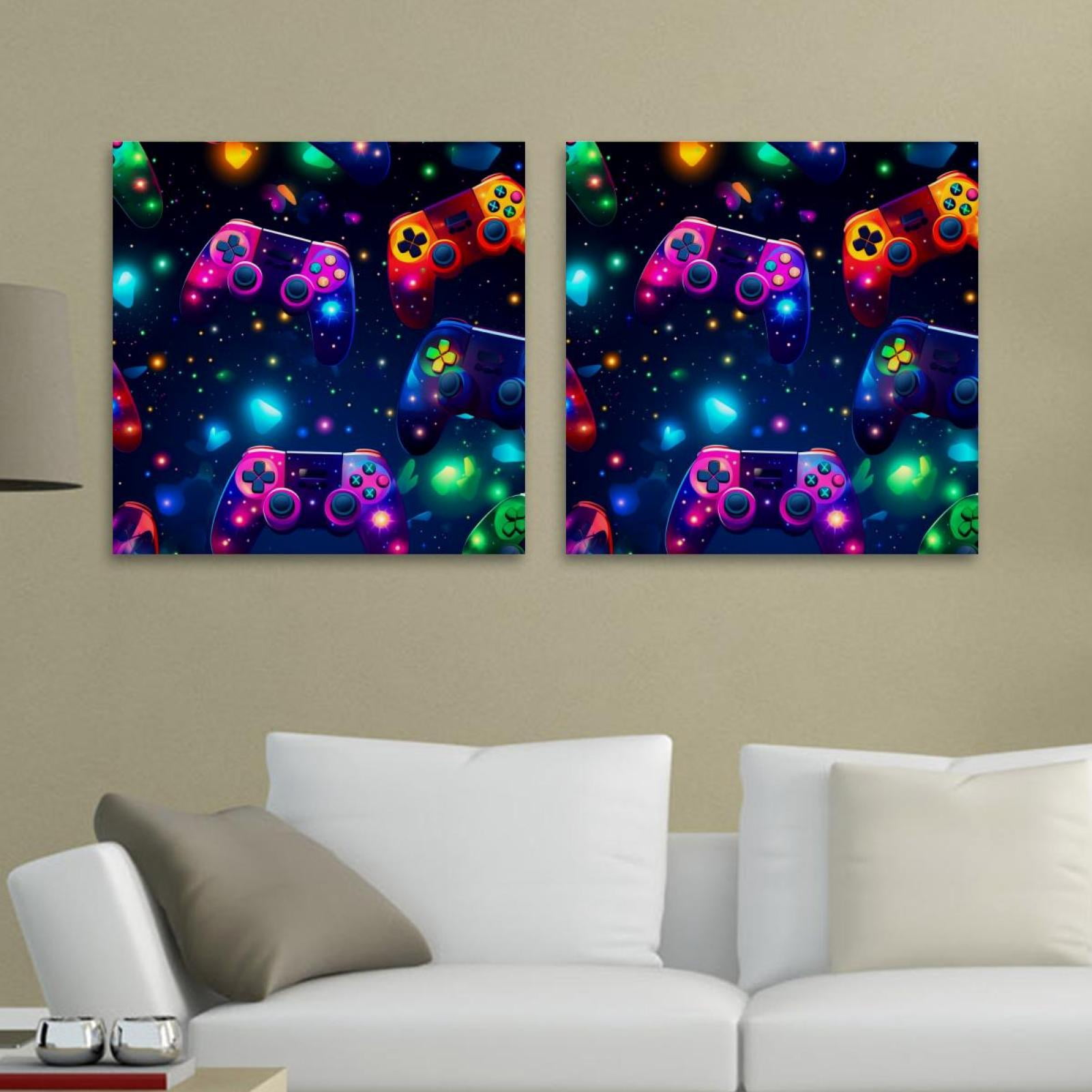 OWNSERIES Gamepad Pattern 2PC Canvas Wall Art Paintings for Living Room ...
