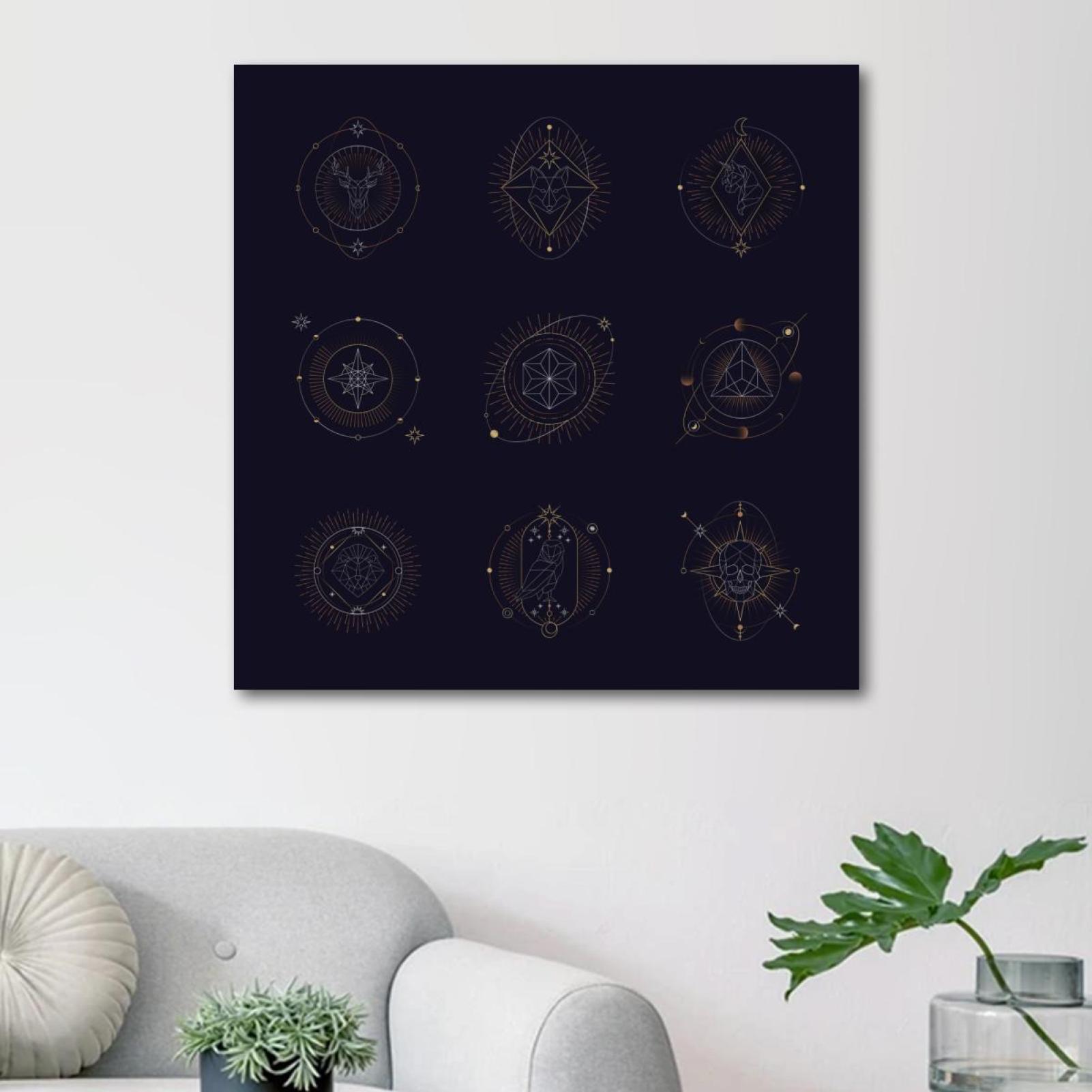 OWNSERIES Geometric Astrologicalsymbols Pattern Canvas Wall Art