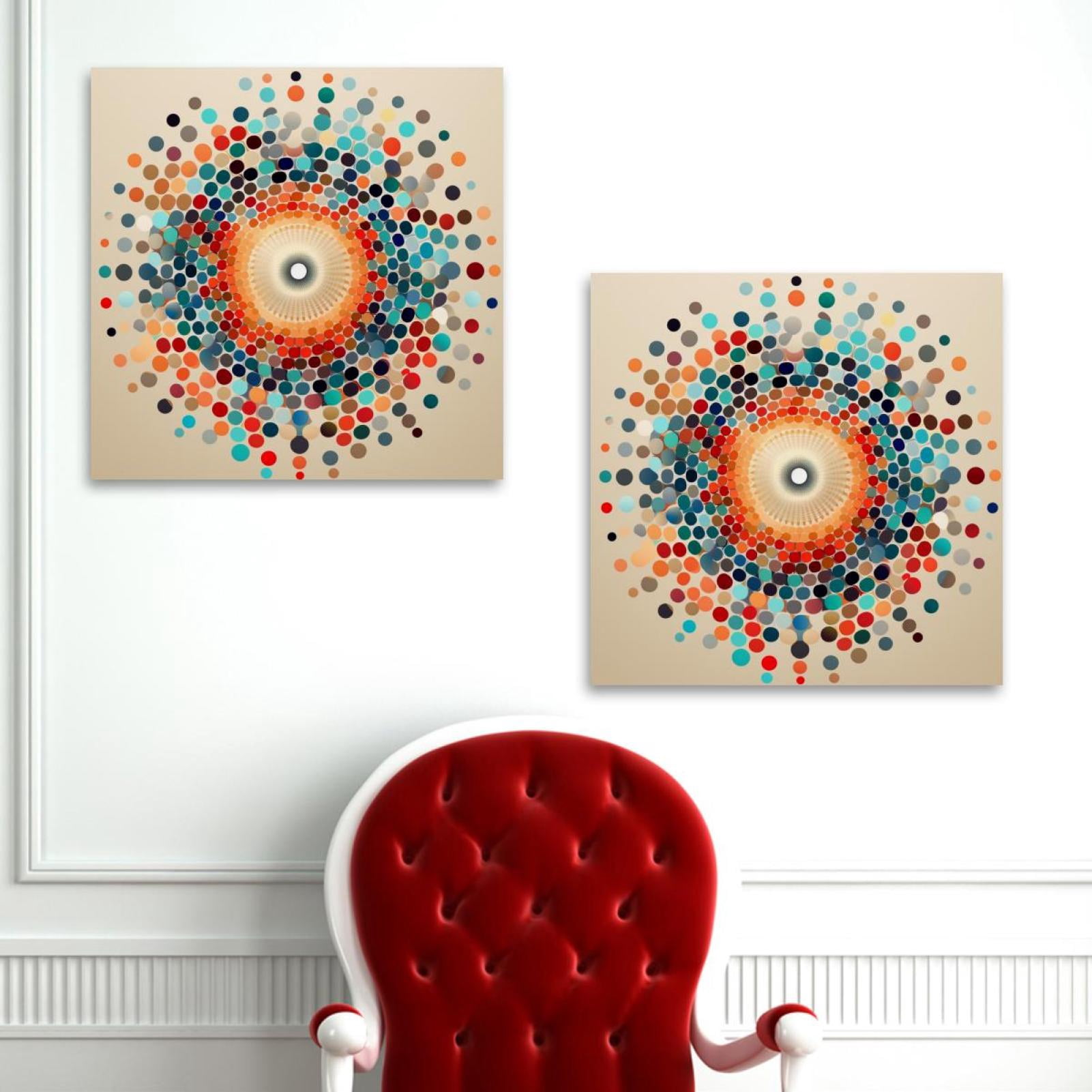 OWNSERIES Geometric Cube Pattern 2PC Canvas Wall Art Paintings for ...