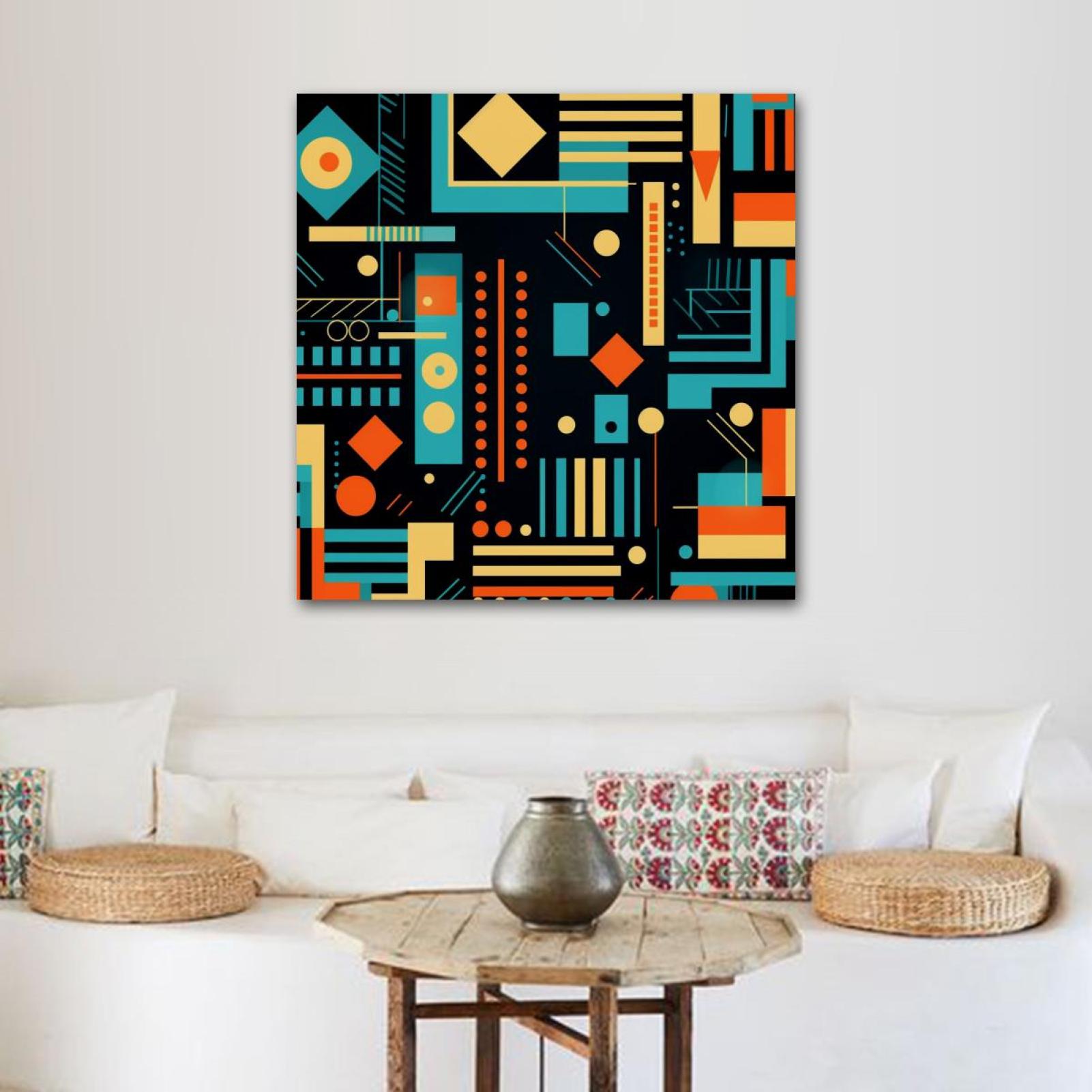 OWNSERIES Geometric Cube Pattern Canvas Wall Art Paintings for Living ...