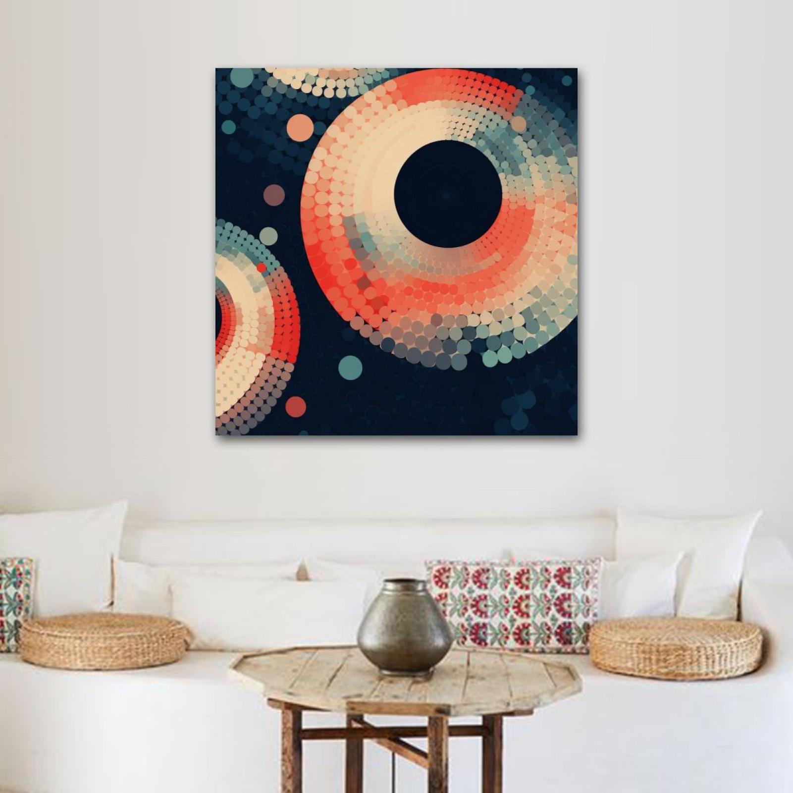 OWNSERIES Geometric Cube Pattern Canvas Wall Art Paintings for Living ...