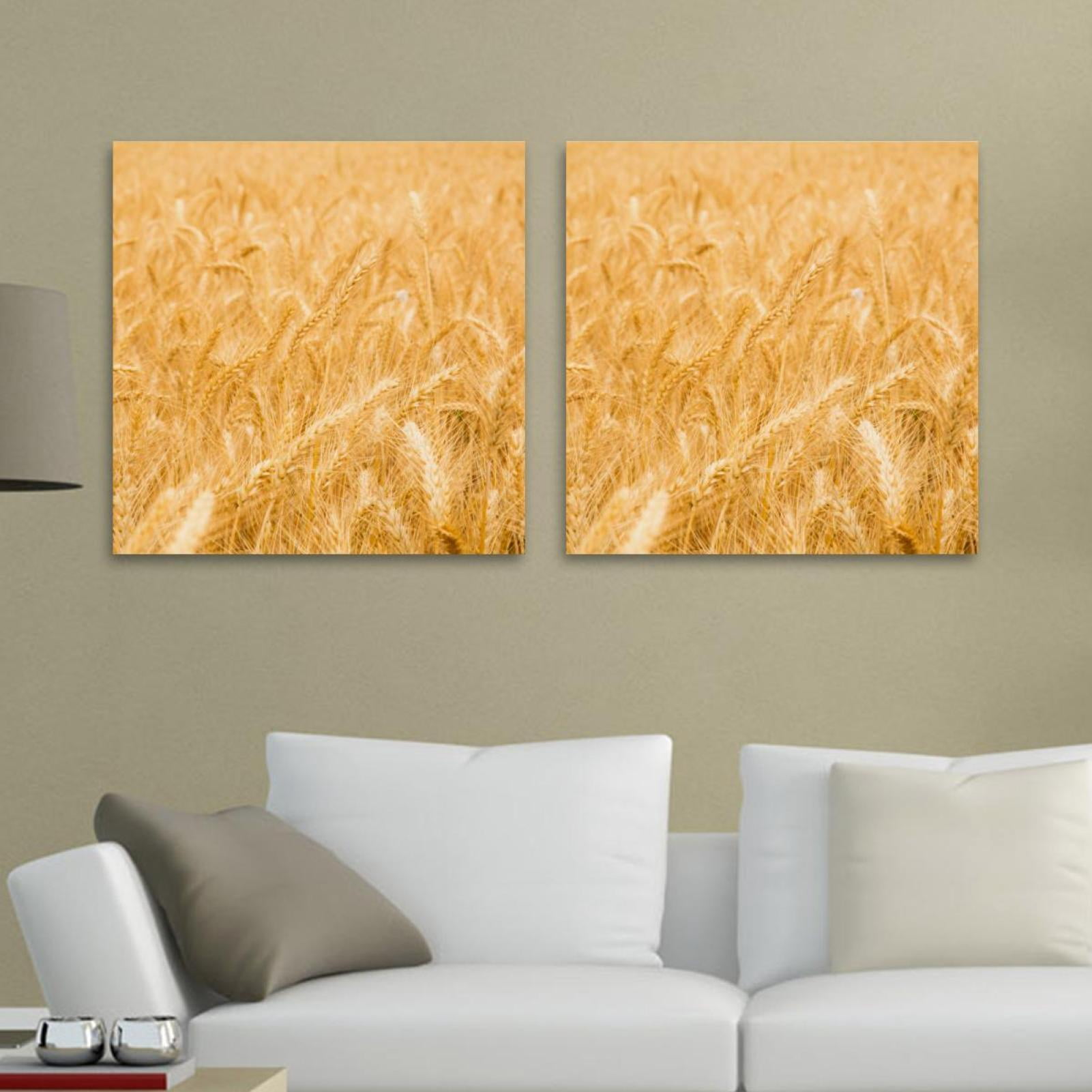 OWNSERIES Golden Wheat Scene Pattern 2PC Canvas Wall Art Paintings for ...