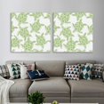 OWNSERIES Green Sea Turtles Pattern 2PC Canvas Wall Art Paintings for