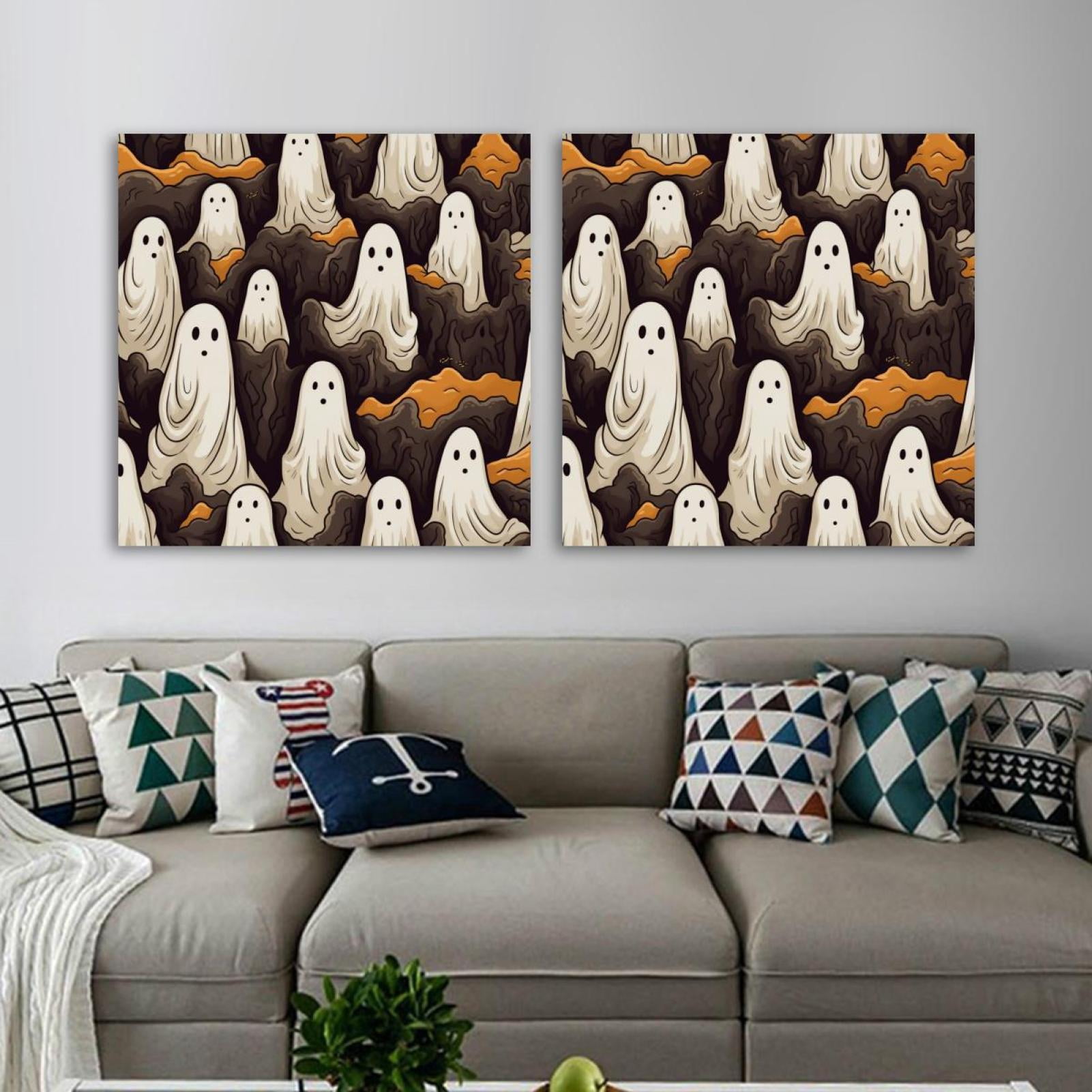 OWNSERIES Halloween Ghost Pattern 2PC Canvas Wall Art Paintings for ...