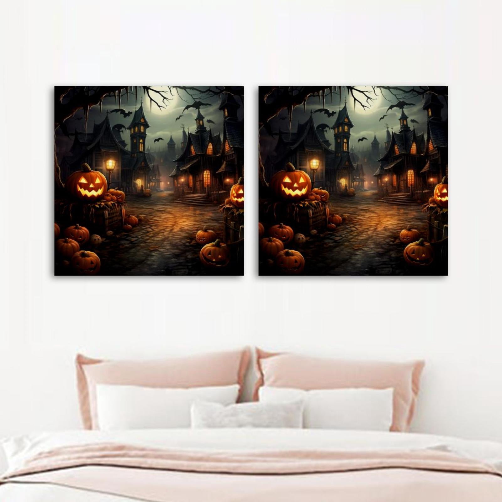 OWNSERIES Halloween Pattern 2PC Canvas Wall Art Paintings for Living ...