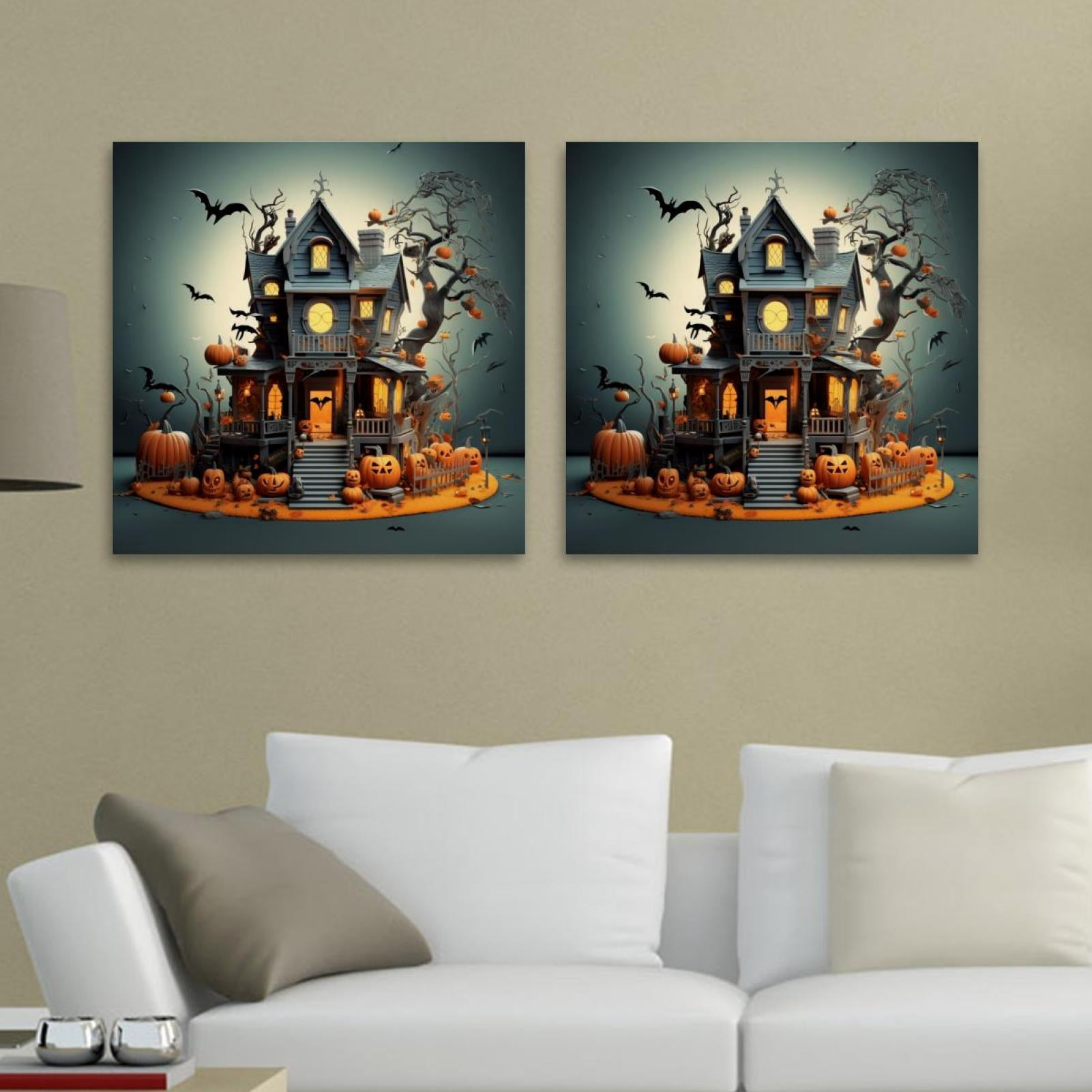 OWNSERIES Halloween Pattern 2PC Canvas Wall Art Paintings for Living ...