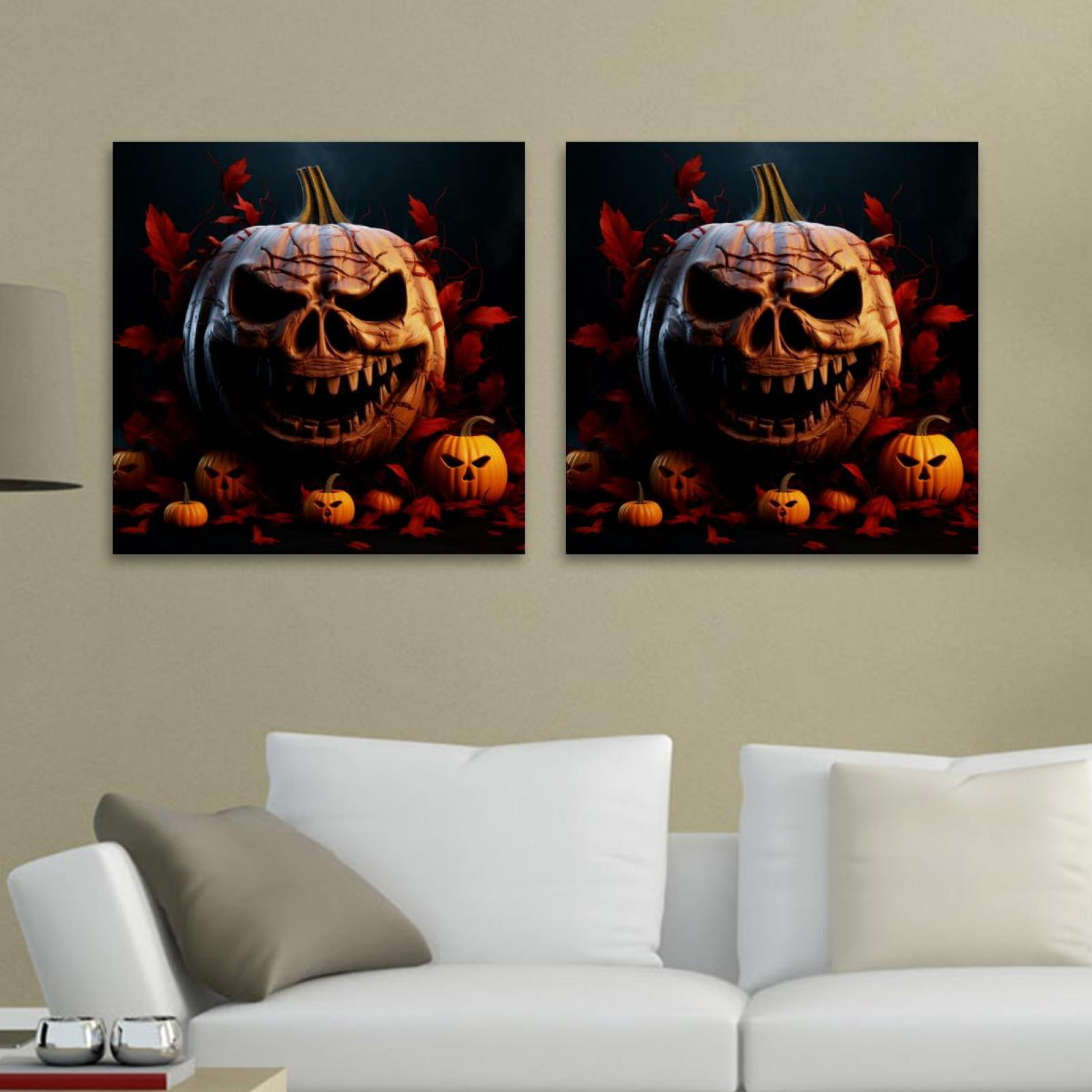OWNSERIES Halloween Pattern 2PC Canvas Wall Art Paintings for Living ...