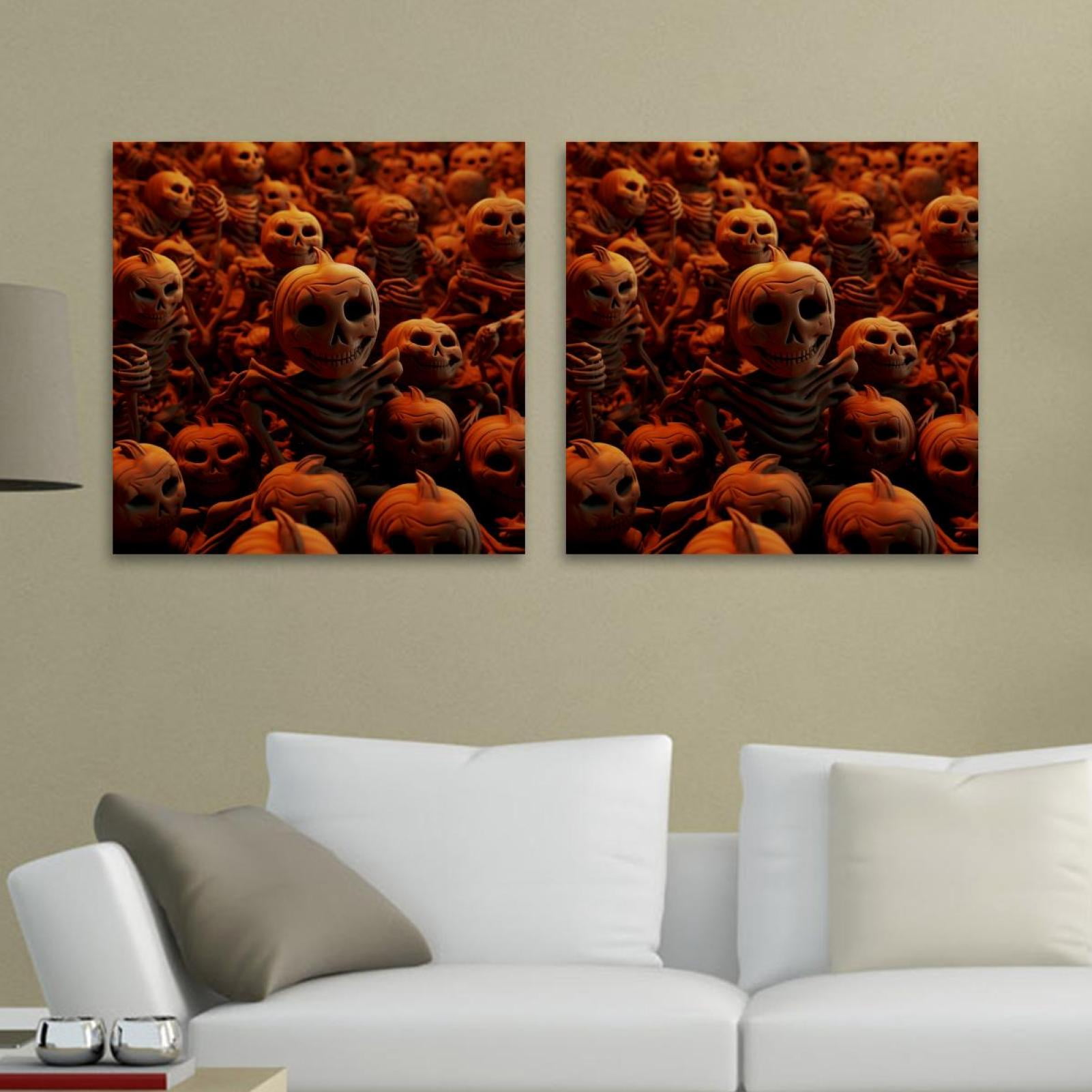 OWNSERIES Halloween Pattern 2PC Canvas Wall Art Paintings for Living ...