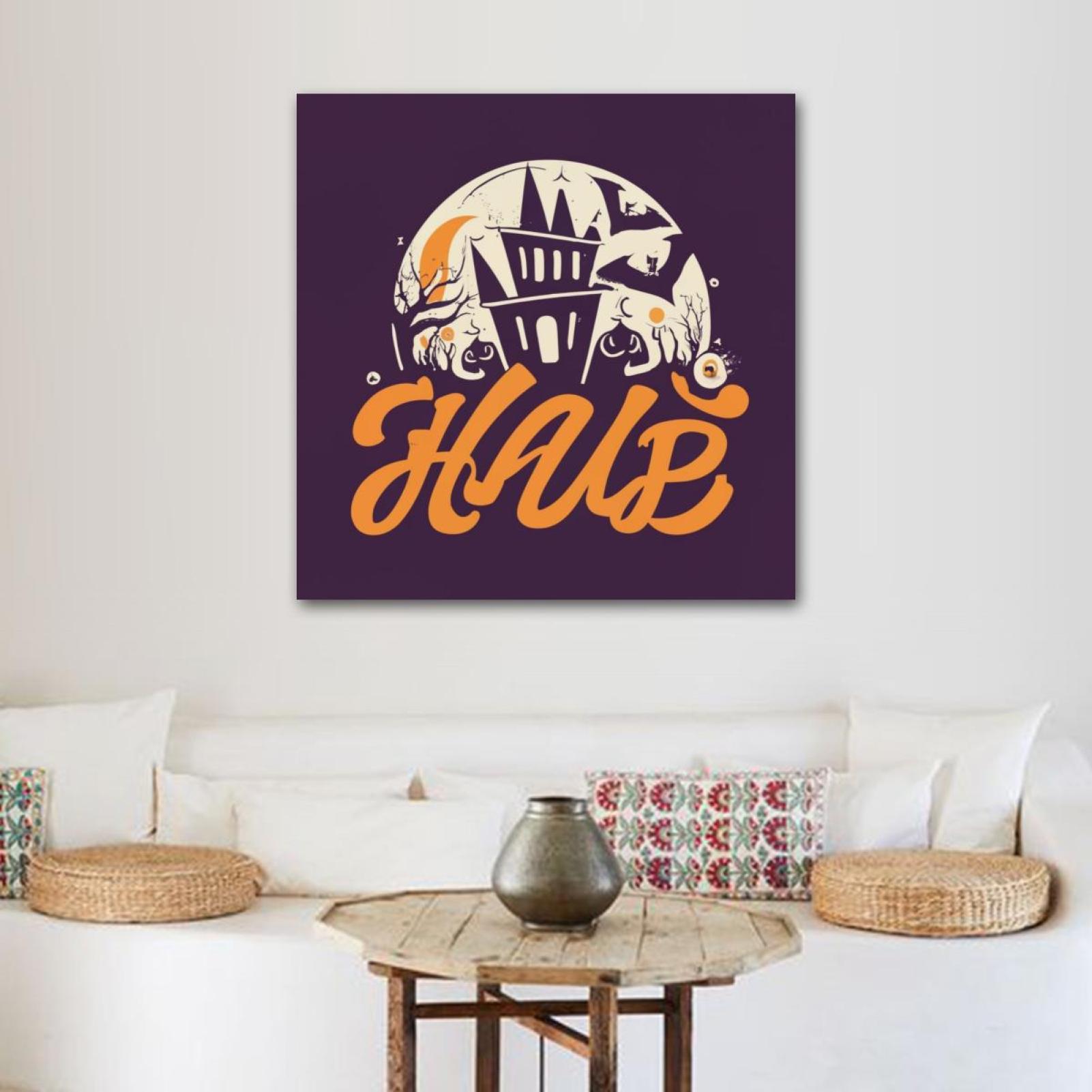 OWNSERIES Halloween Text Pattern Canvas Wall Art Paintings for Living