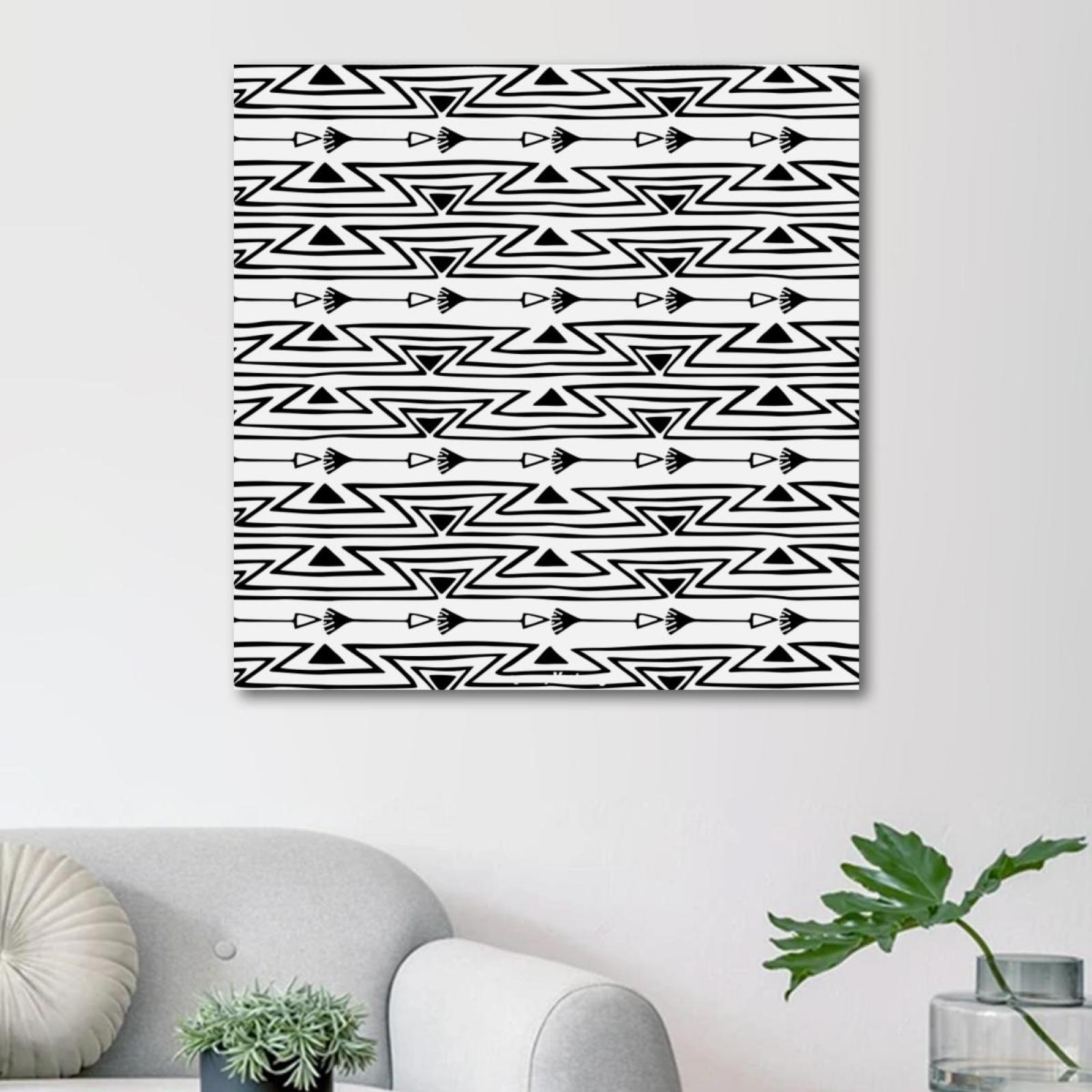 OWNSERIES Hand Drawn Boho Style Pattern Canvas Wall Art Paintings for