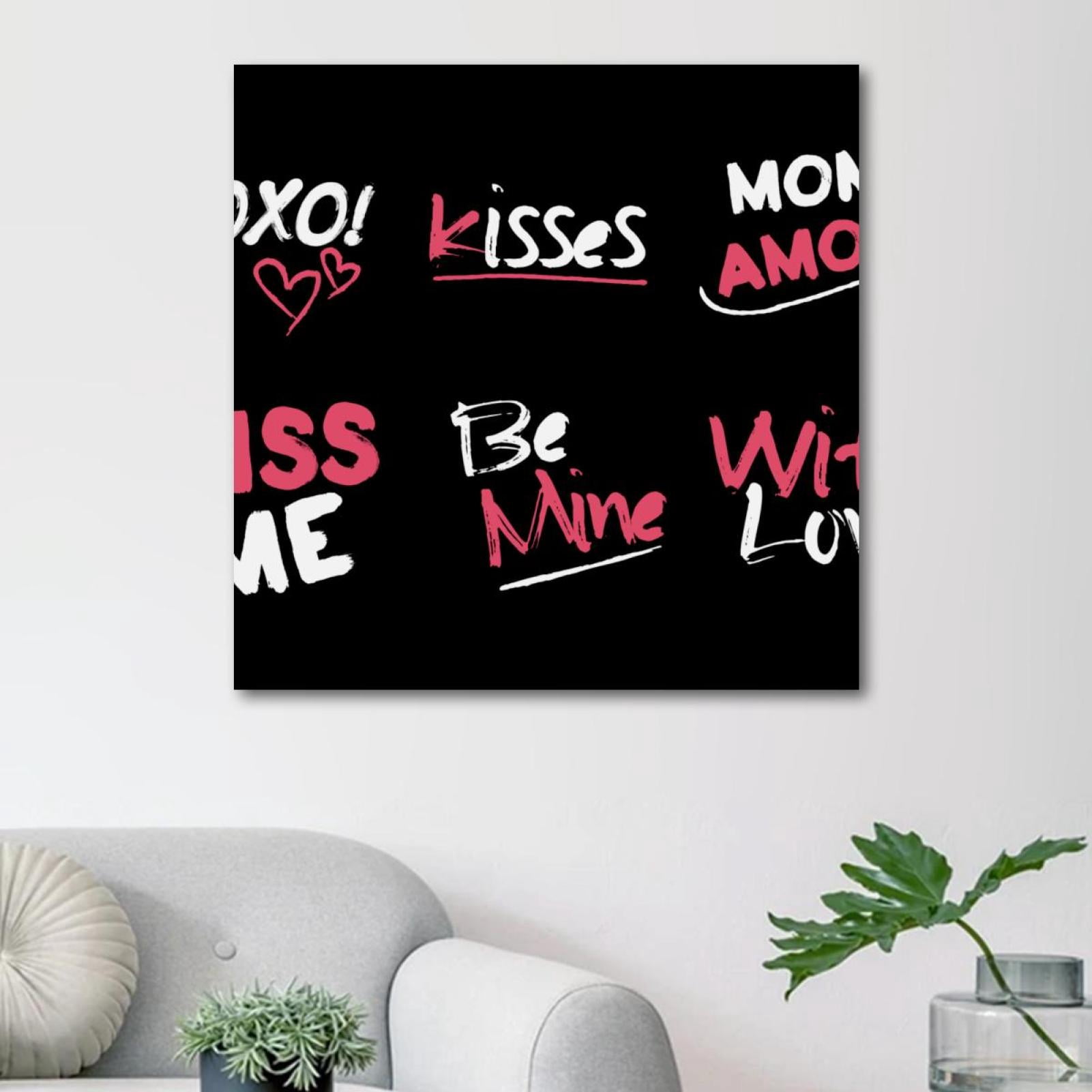 OWNSERIES Hand Drawn Lettering Love Set Pattern Canvas Wall Art ...