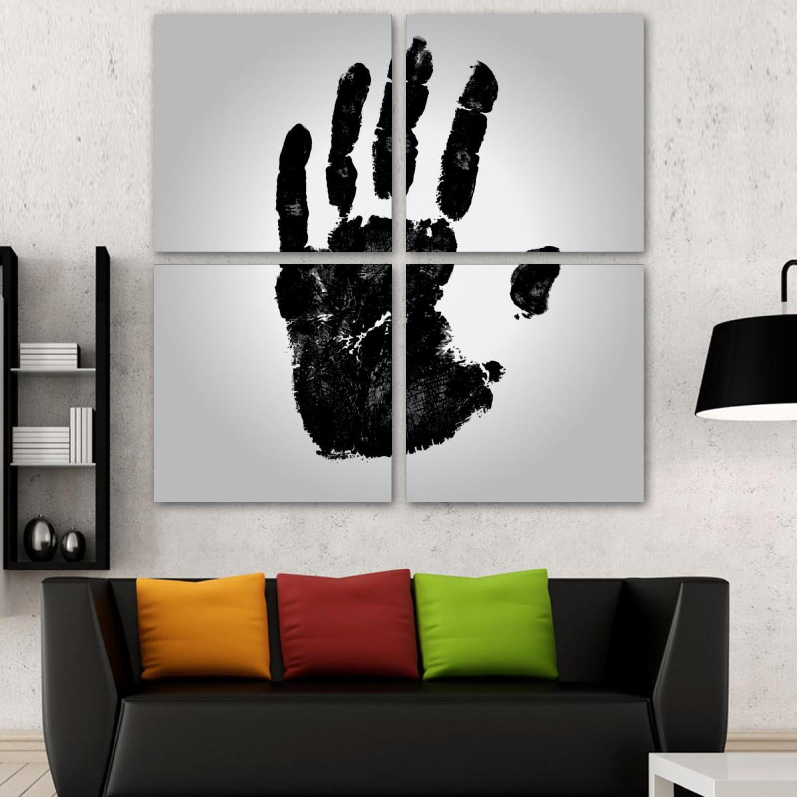 OWNSERIES Handprint Pattern 4PC Frameless Canvas Wall Art Paintings for ...