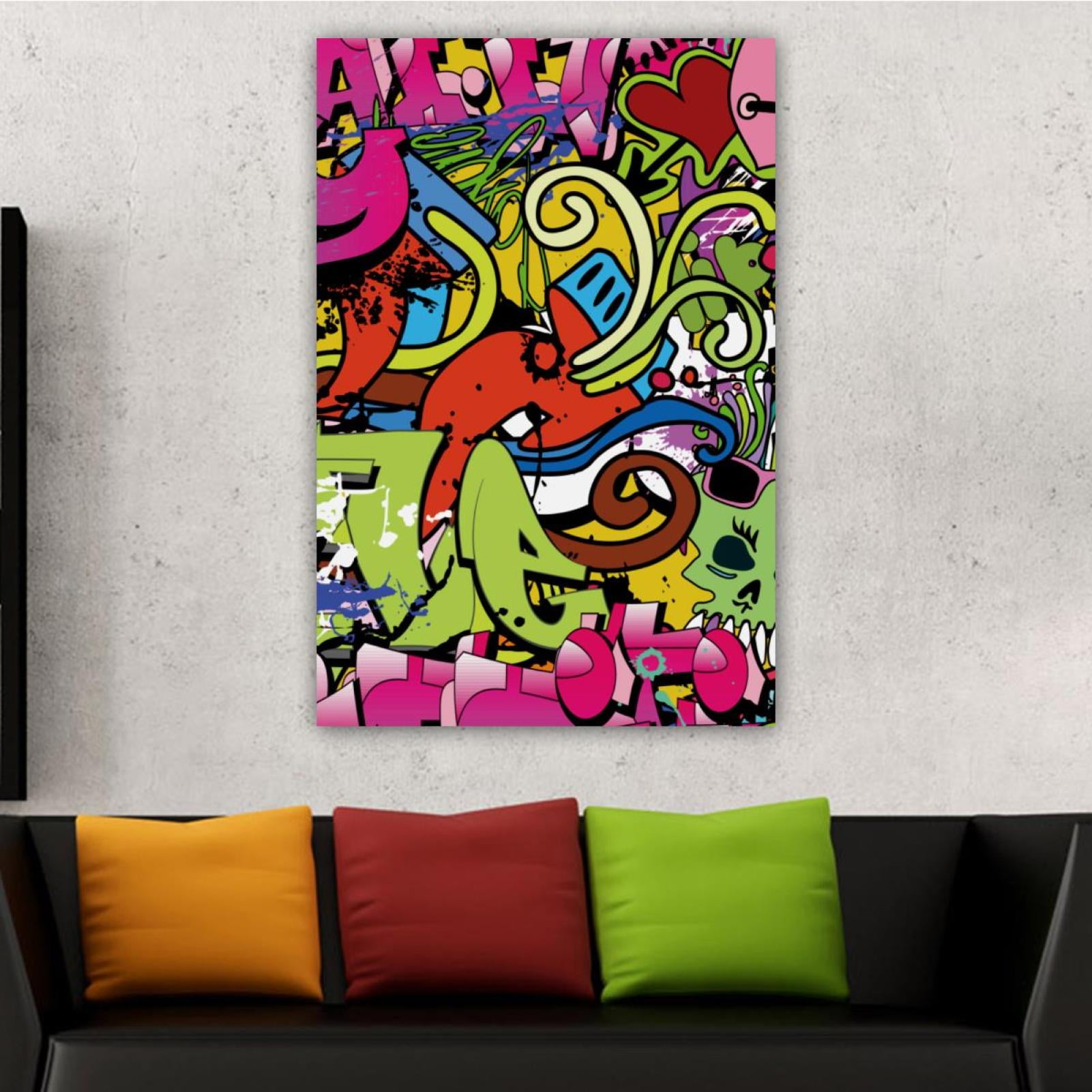 OWNSERIES Home Decor Abstract Doodle Painting Pattern Canvas Wall Art ...