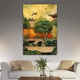 thumbnail image 1 of OWNSERIES Home Decor Ancient Courtyard Pattern Canvas Wall Art Paintings for Living Room - Canvas Framed Print Wall Artworks Ship From US Local Warehouse, 1 of 5