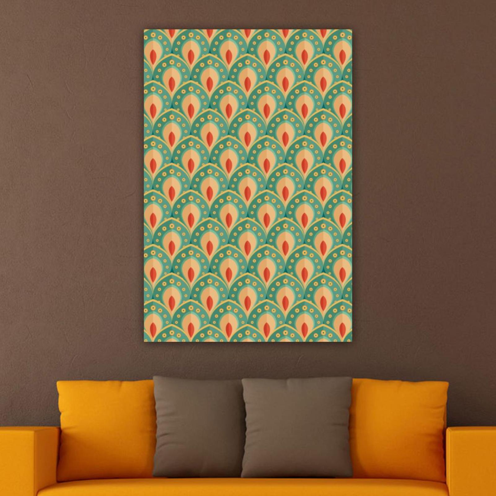 OWNSERIES Home Decor Beautiful Green Peacock Pattern Canvas Wall Art ...