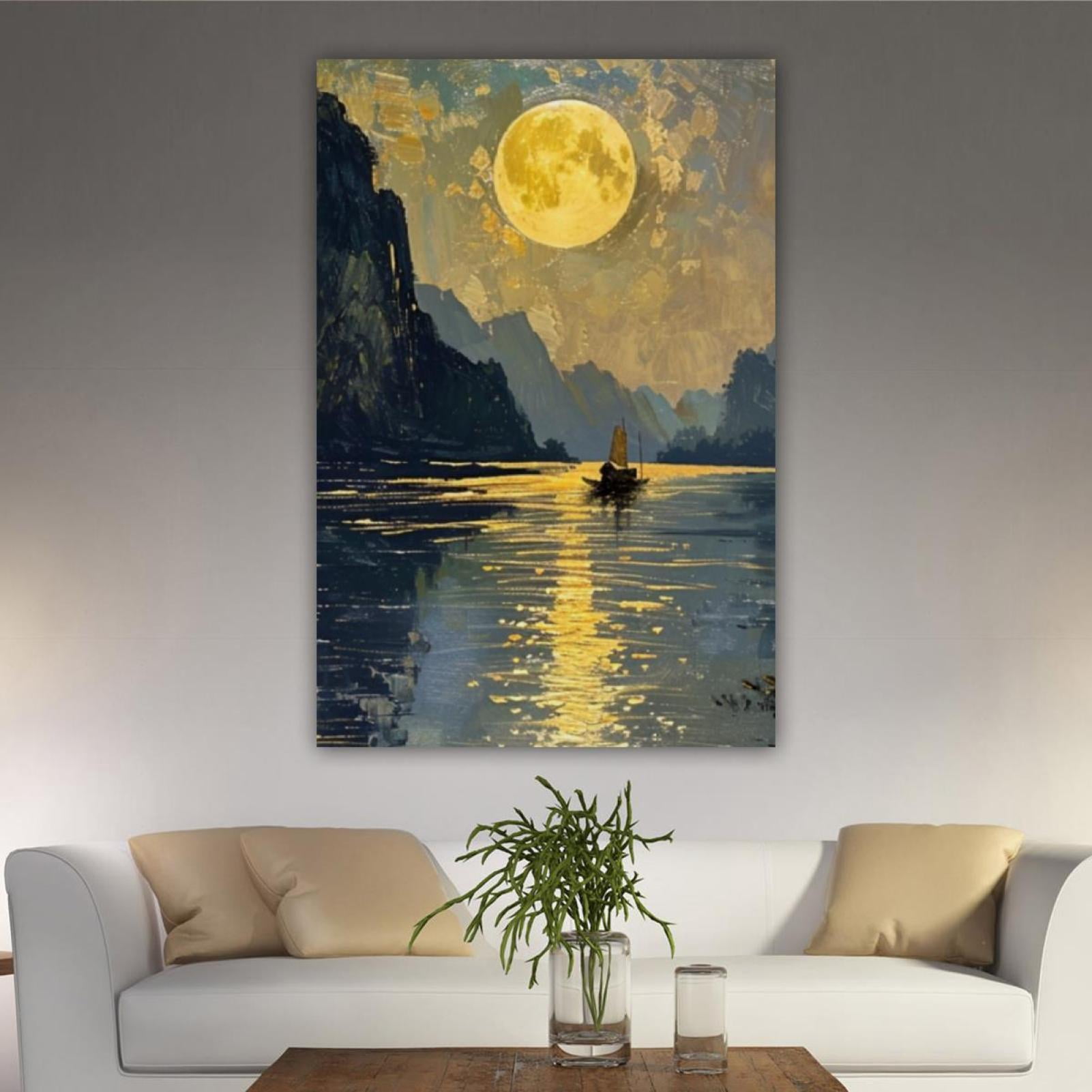 OWNSERIES Home Decor Beautiful Scenery Pattern Canvas Wall Art ...
