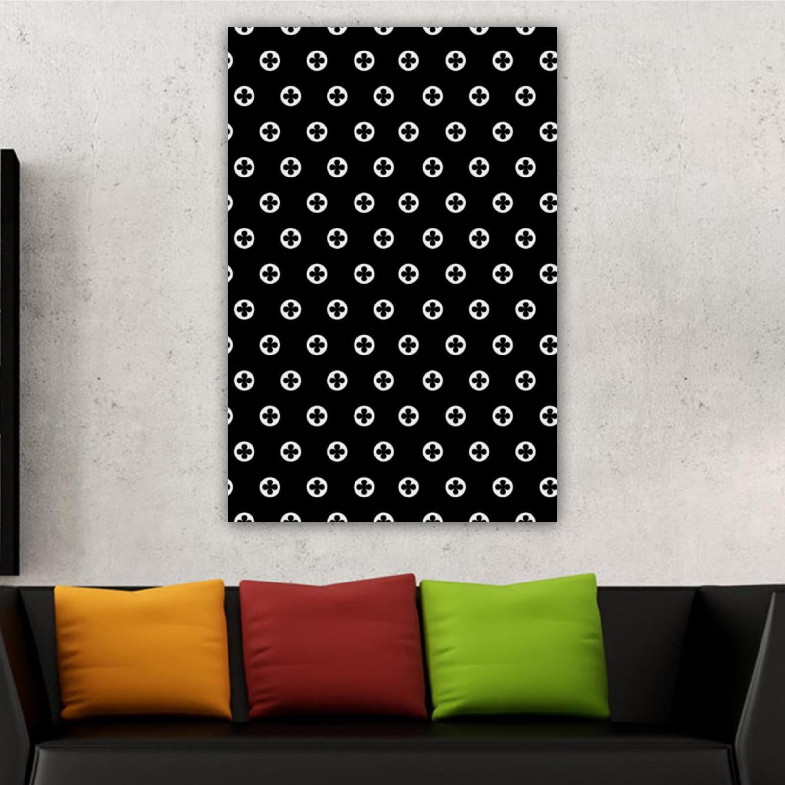 OWNSERIES Home Decor Black and White Dot Pattern Pattern Canvas Wall ...