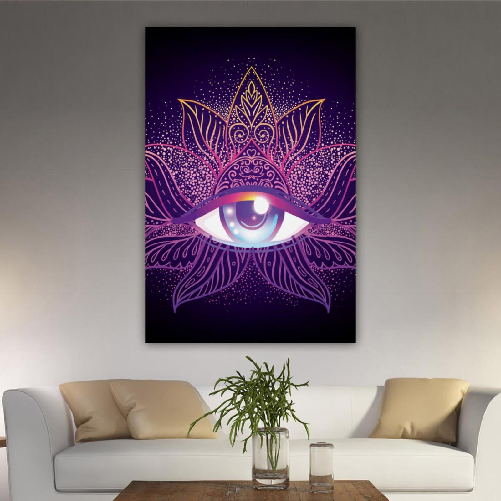 OWNSERIES Home Decor Chinese Dragon Purple Eye Pattern Canvas Wall Art ...