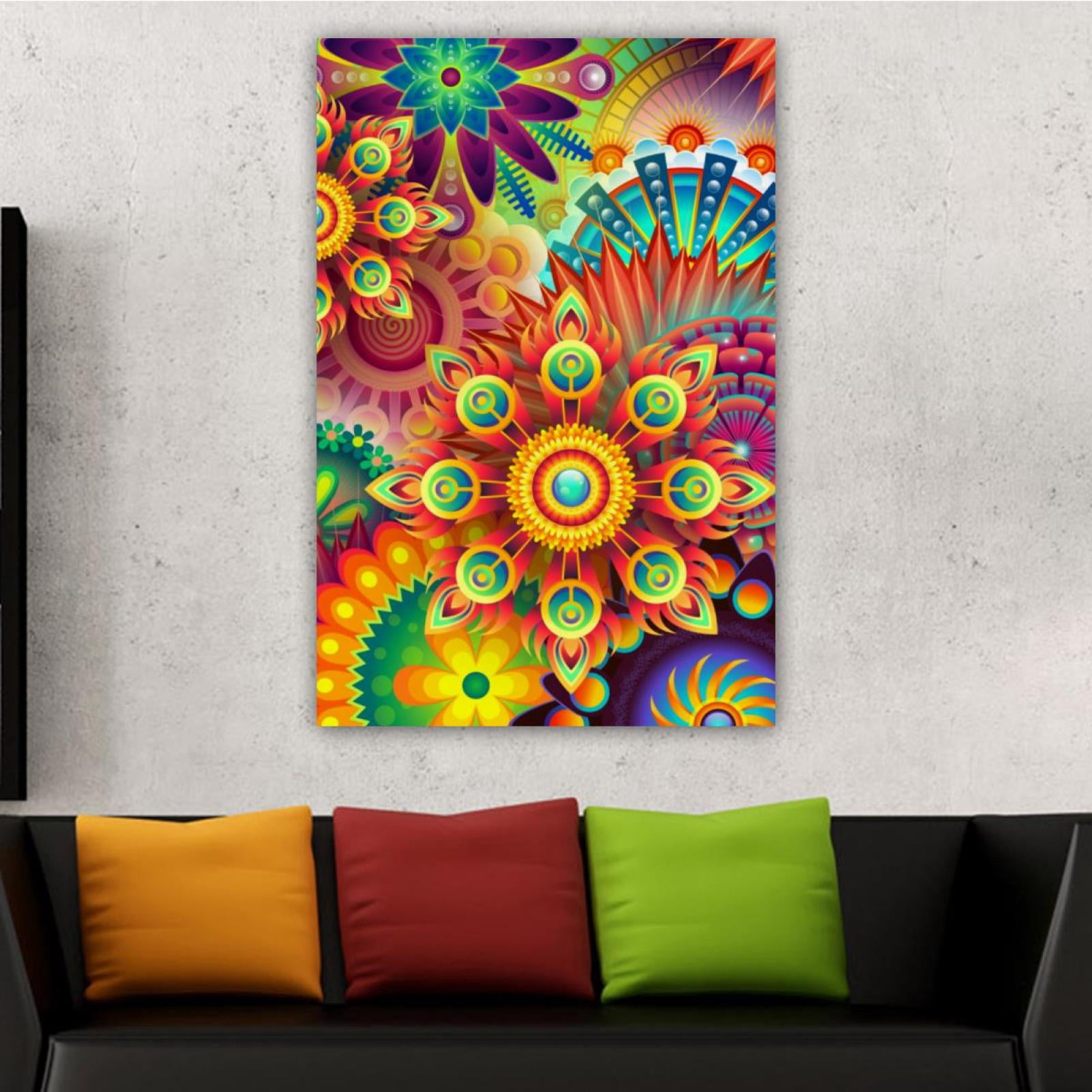 OWNSERIES Home Decor Colorful Abstract Trippy Floral Print Pattern ...