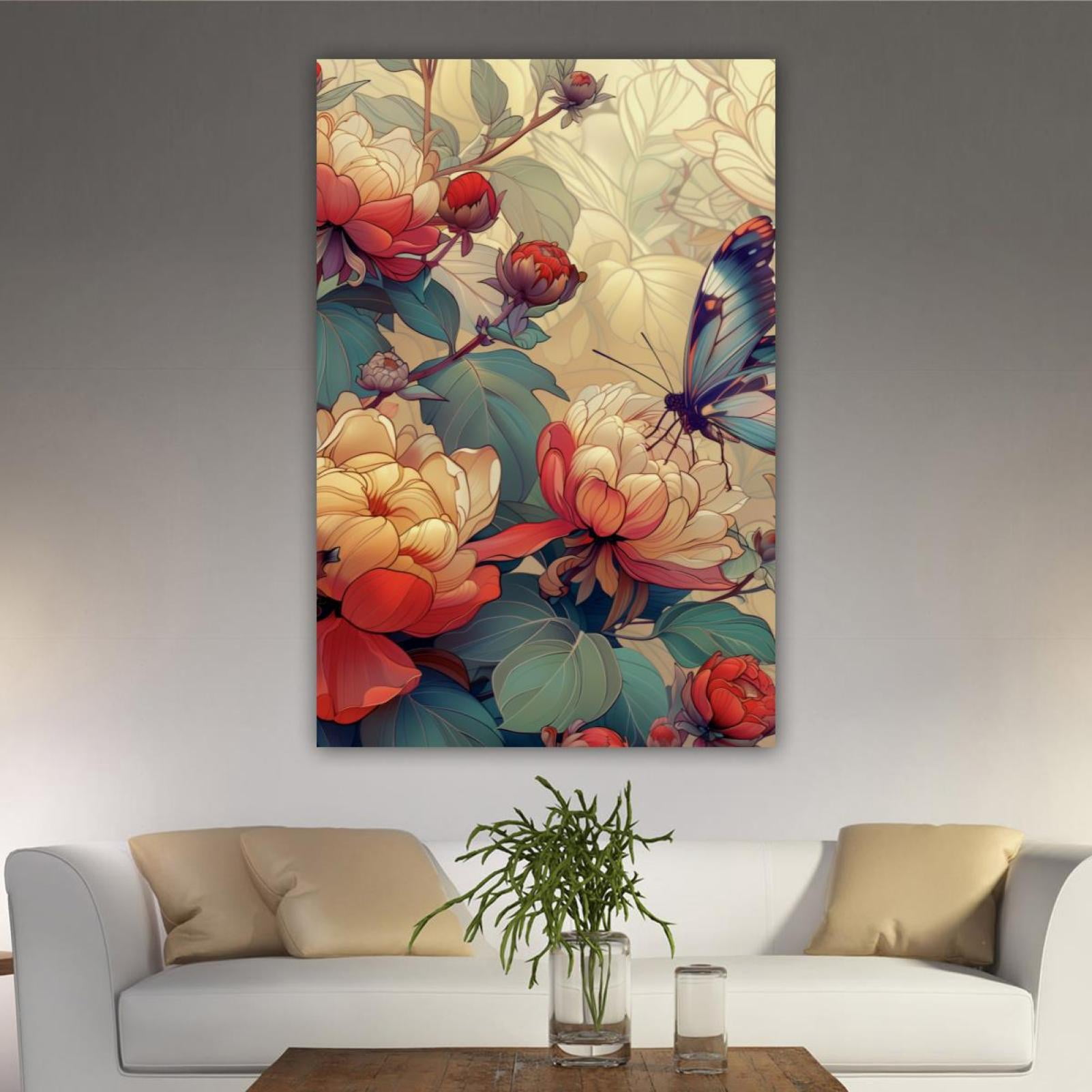 OWNSERIES Home Decor Colorful Butterfly Canvas Wall Art Paintings for ...