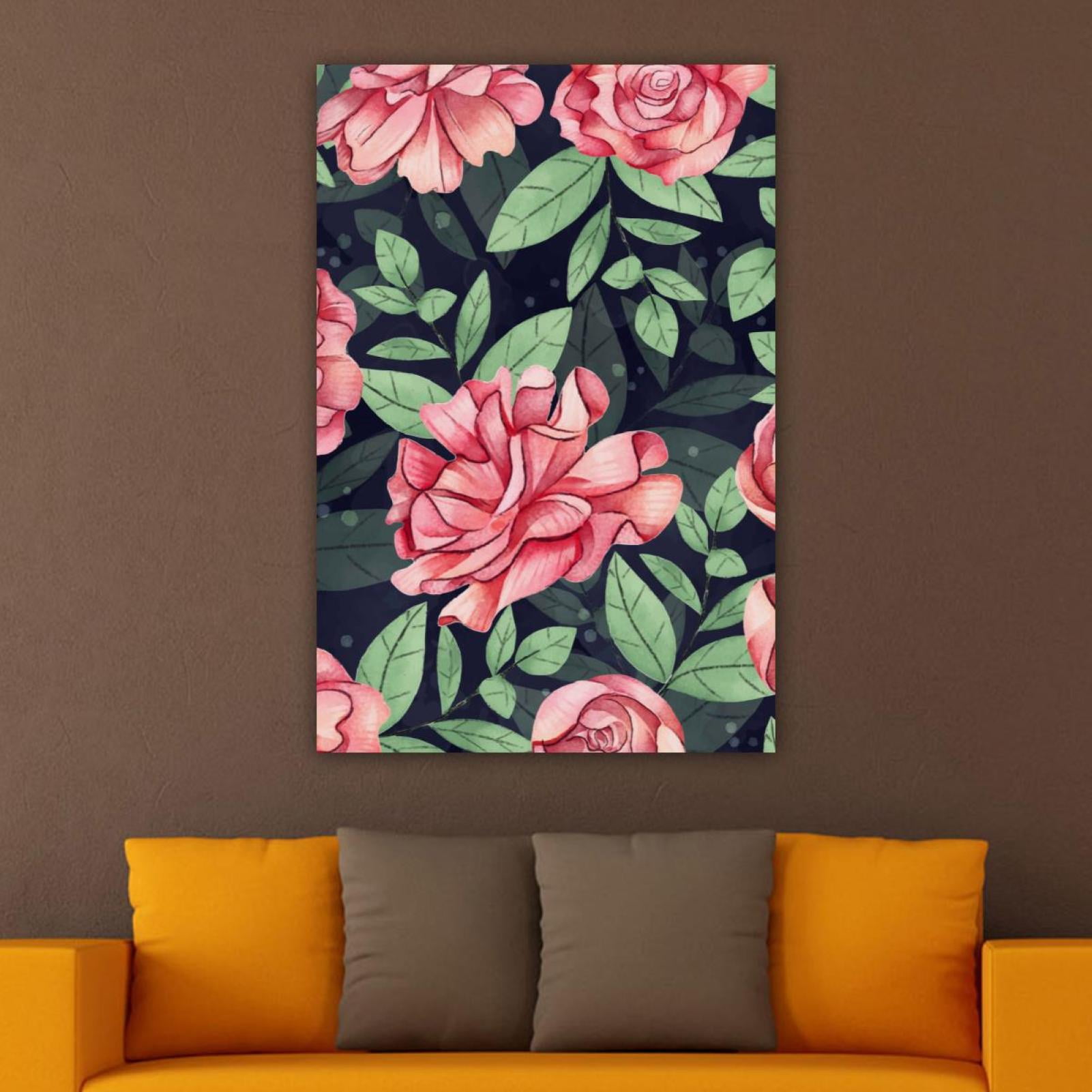 OWNSERIES Home Decor Colorful Flowers Pattern Canvas Wall Art Paintings ...