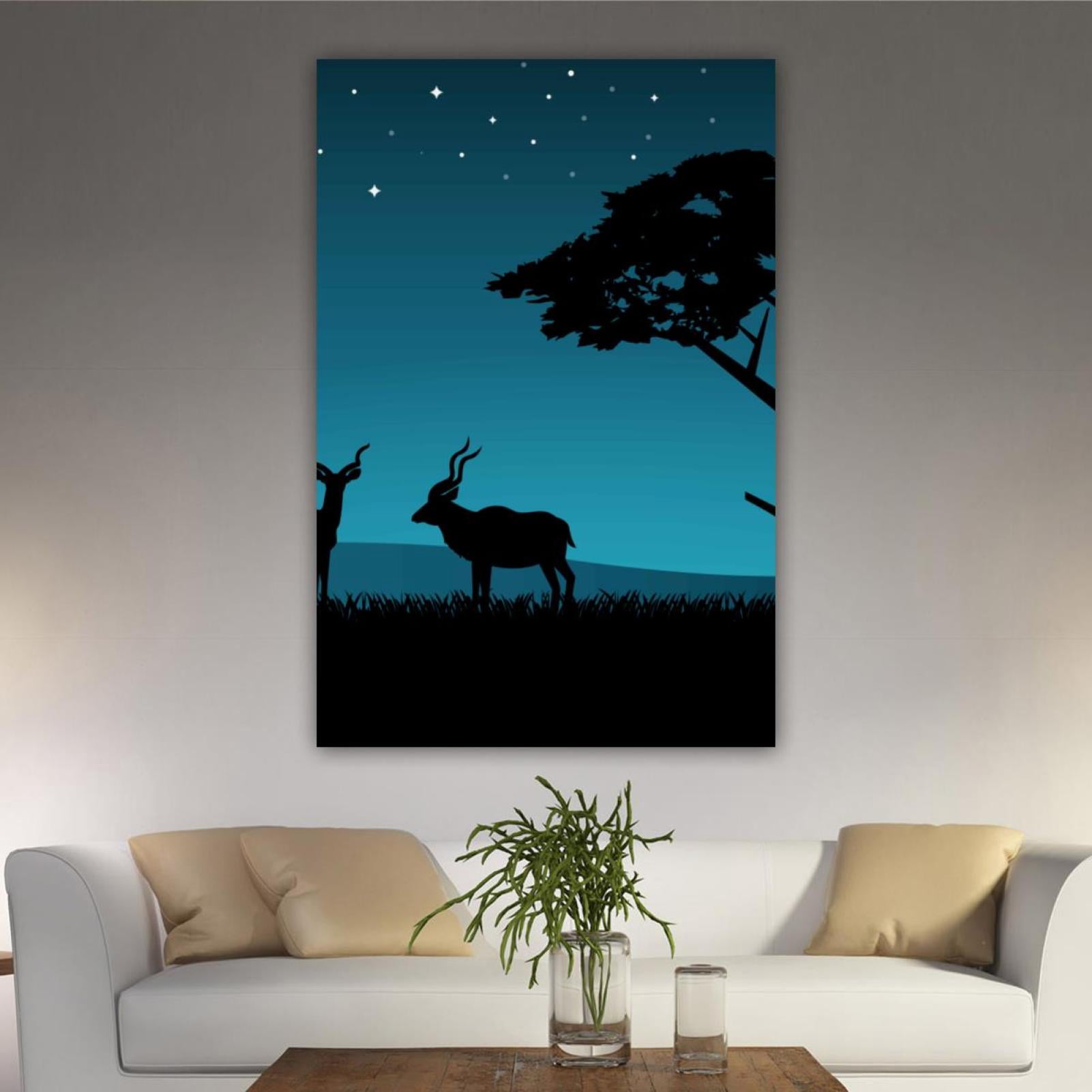 OWNSERIES Home Decor Couple Kudu Pattern Canvas Wall Art Paintings for ...
