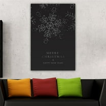 OWNSERIES Home Decor Dark Snowflake Merry Christmas-01 Pattern Canvas Wall Art Paintings for Living Room - Canvas Framed Print Wall Artworks Ship From US Warehouse