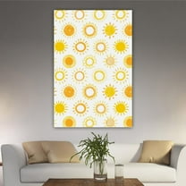 OWNSERIES Home Decor Hand Drawn Sun Pattern Pattern Canvas Wall Art Paintings for Living Room - Canvas Framed Print Wall Artworks Ship From US Warehouse