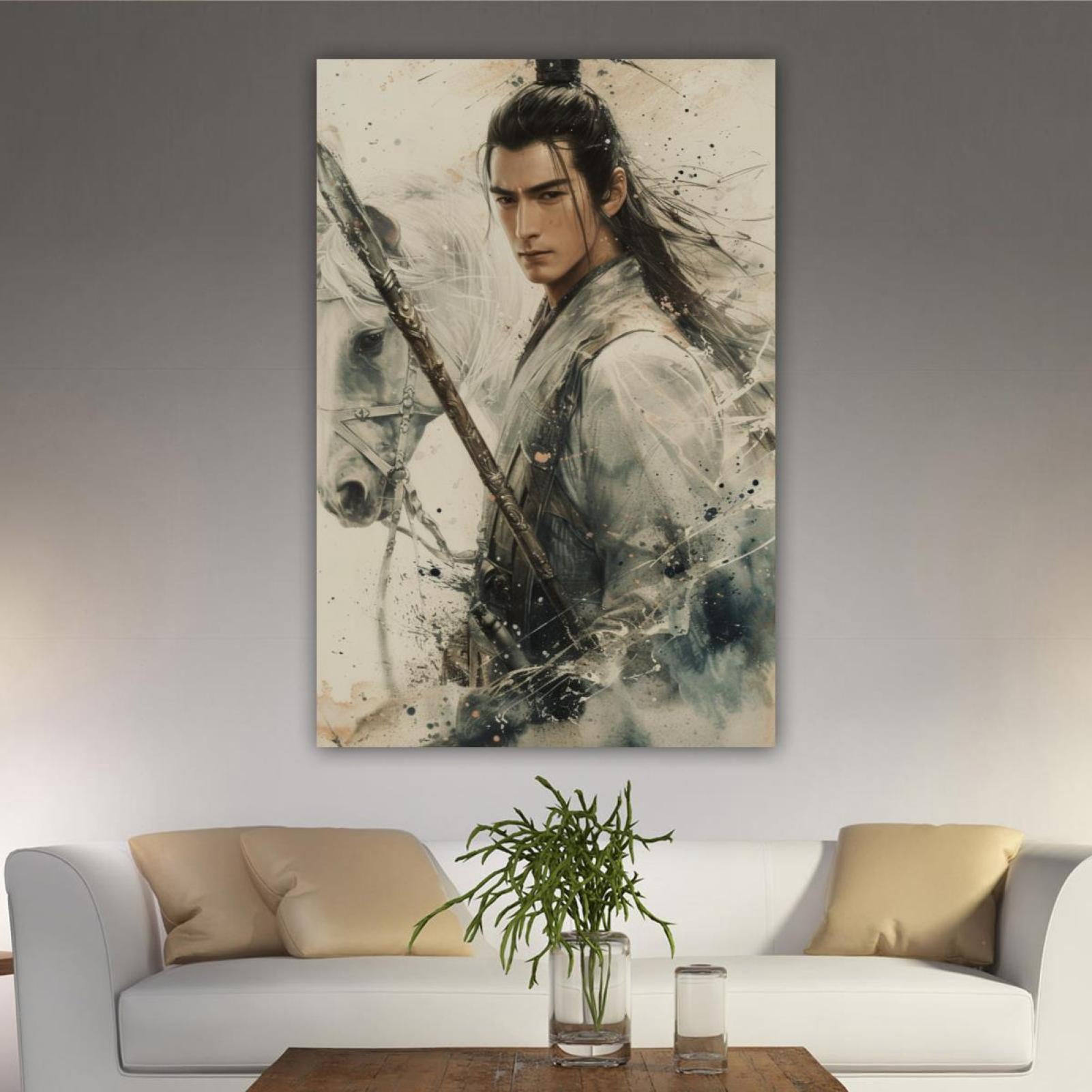 OWNSERIES Home Decor the Knight and the White Horse Canvas Wall Art ...