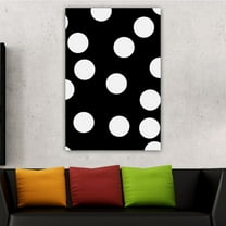 OWNSERIES Home Decor Moderen White Black Polka Dot Pattern Canvas Wall Art Paintings for Living Room - Canvas Framed Print Wall Artworks Ship From US Warehouse