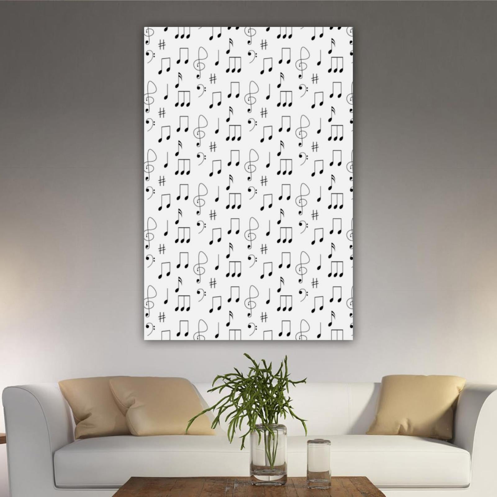 OWNSERIES Home Decor Music Notes Pattern Canvas Wall Art Paintings for ...