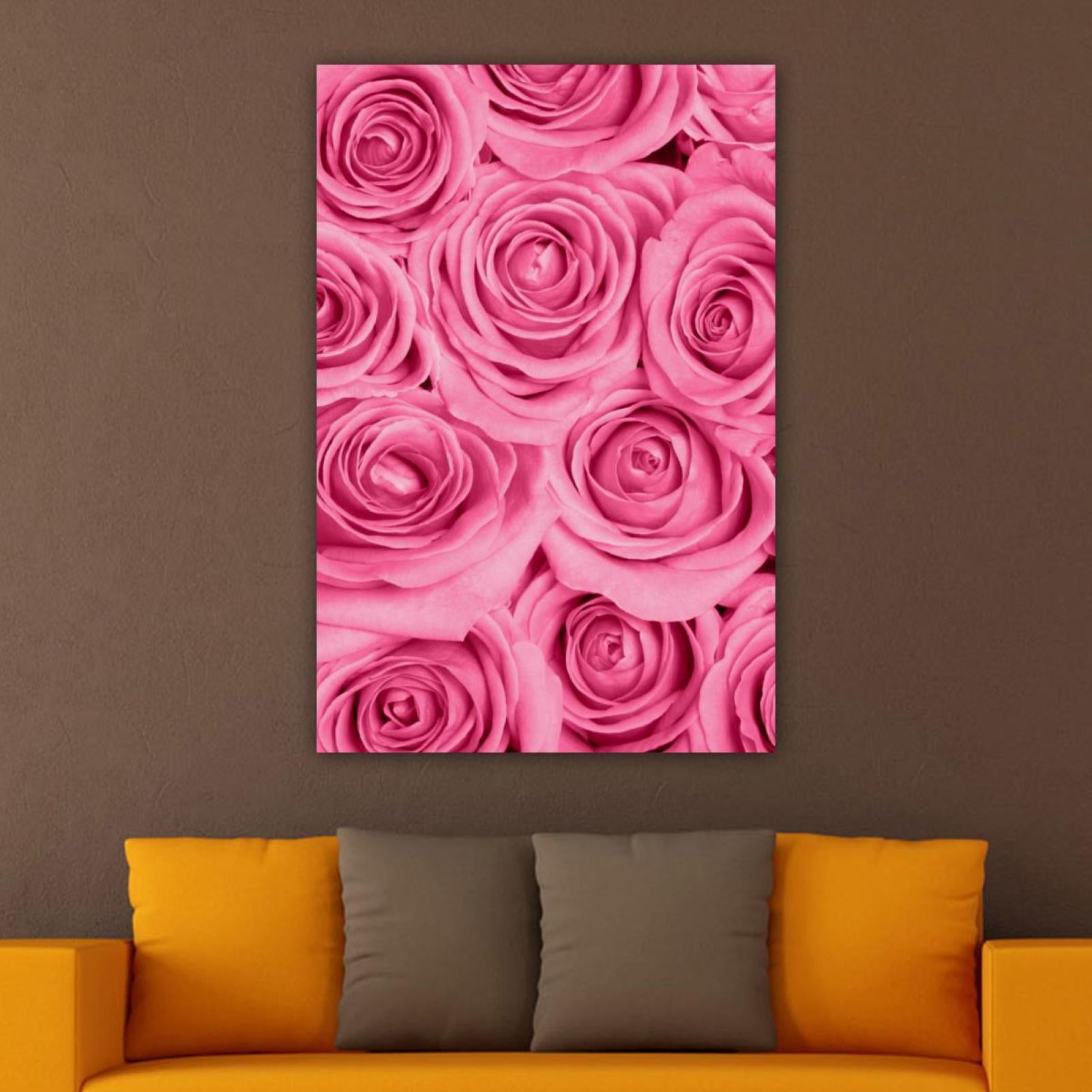 OWNSERIES Home Decor Pink Rose Pattern Canvas Wall Art Paintings for ...