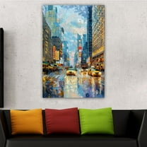 OWNSERIES Home Decor Rainy City Pattern Canvas Wall Art Paintings for Living Room - Canvas Framed Print Wall Artworks Ship From US Local Warehouse