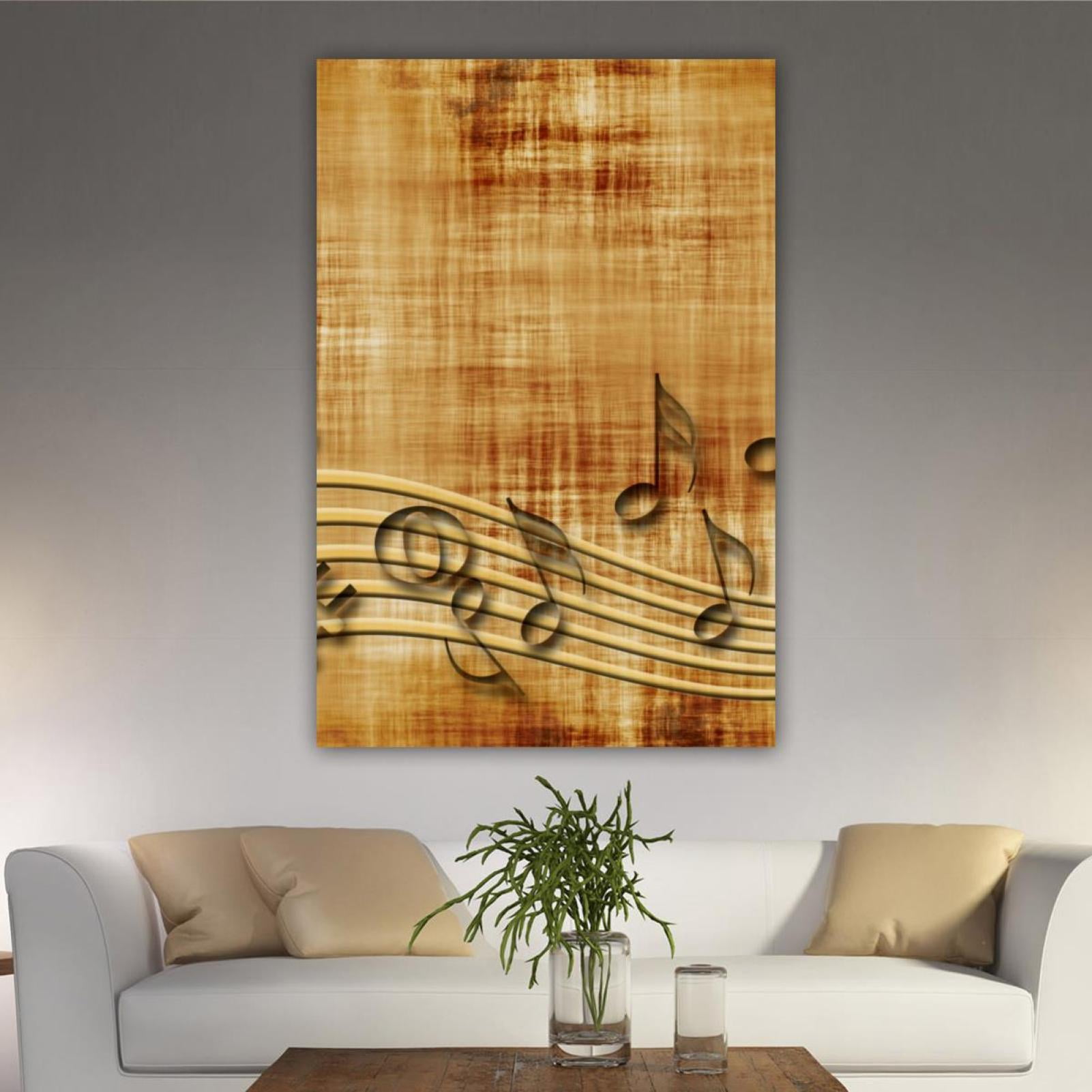 OWNSERIES Home Decor Retro Music Clef Notenblatt Pattern Canvas Wall ...