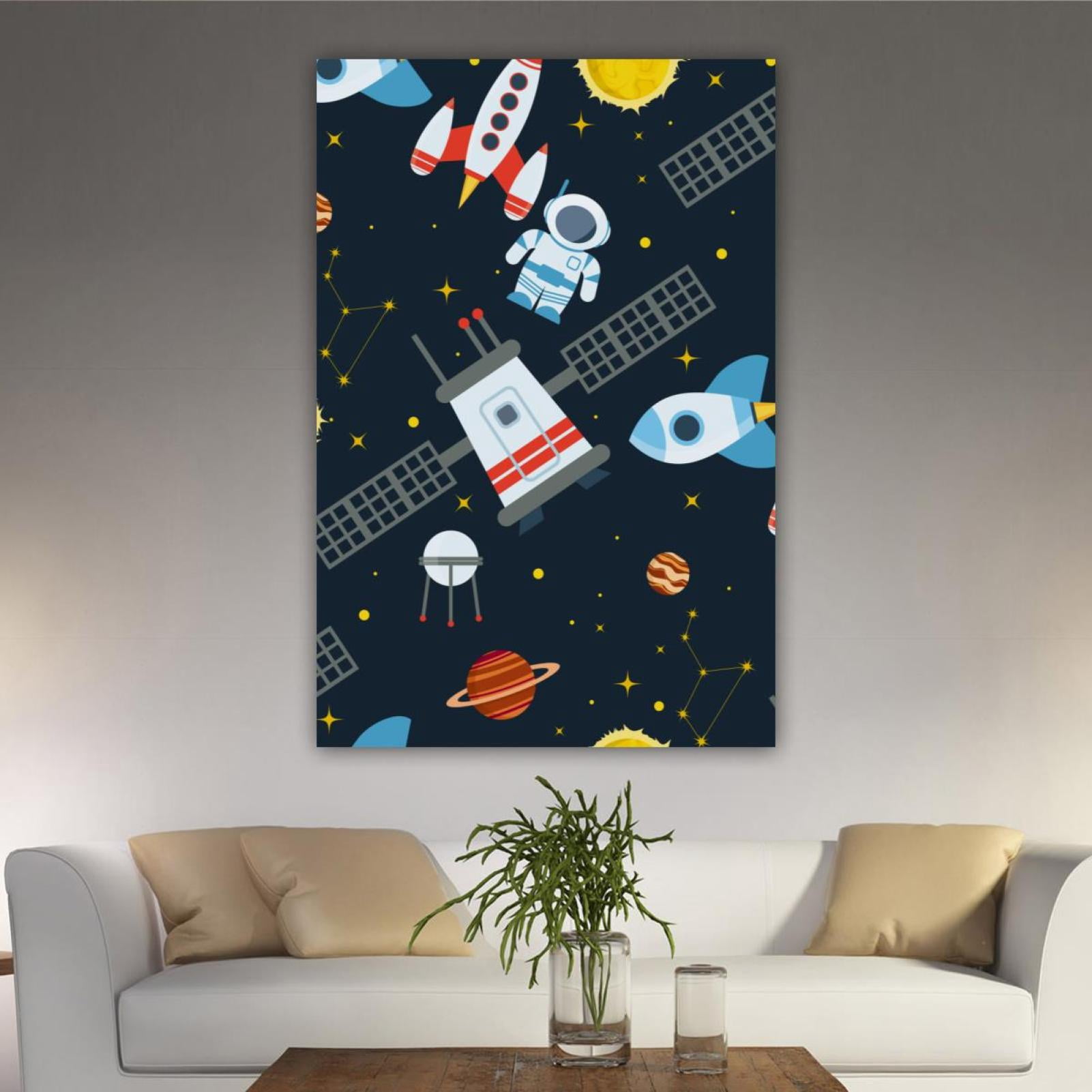 OWNSERIES Home Decor Rocket Pattern Pattern Canvas Wall Art Paintings ...