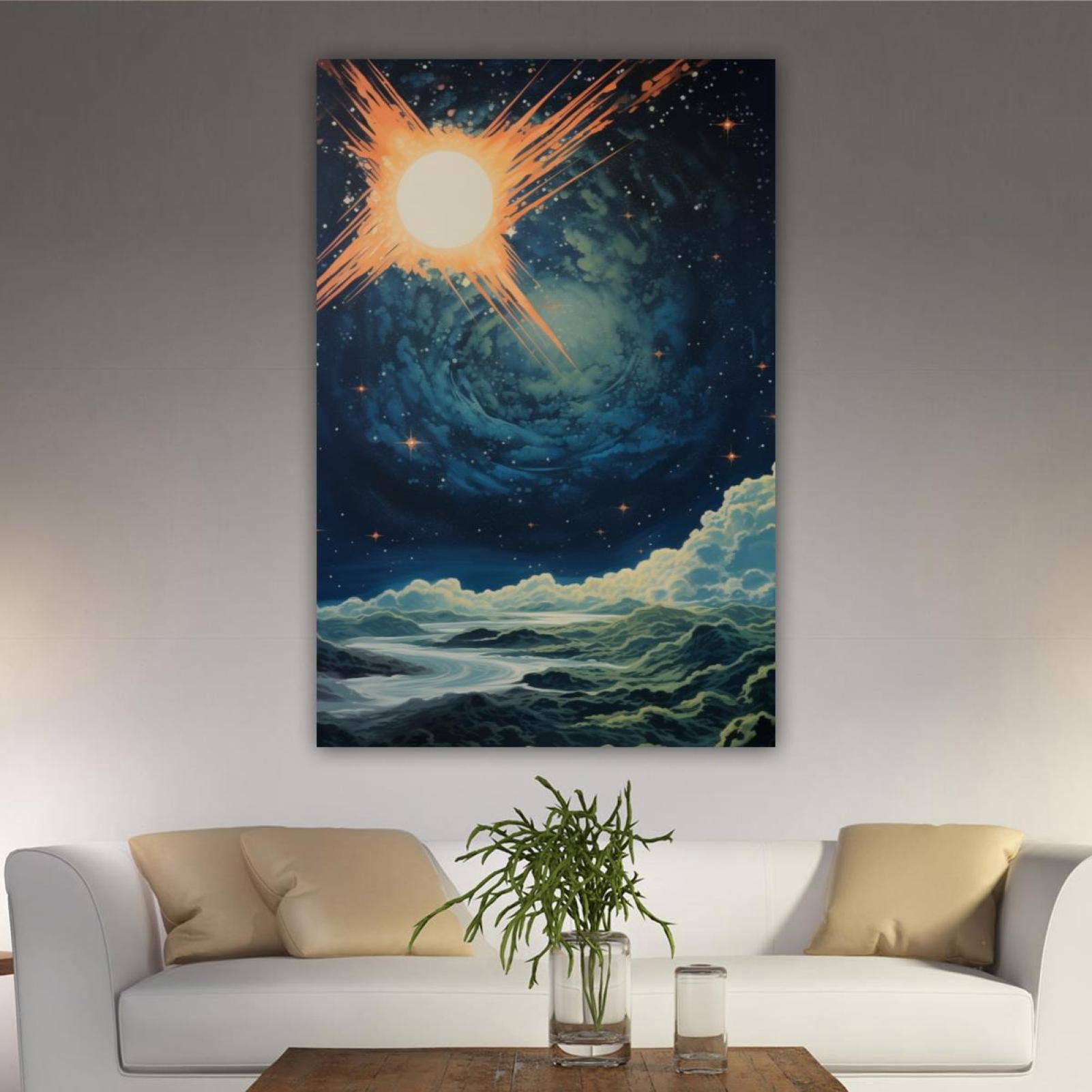 OWNSERIES Home Decor Starry Sky and Universe Canvas Wall Art Paintings ...