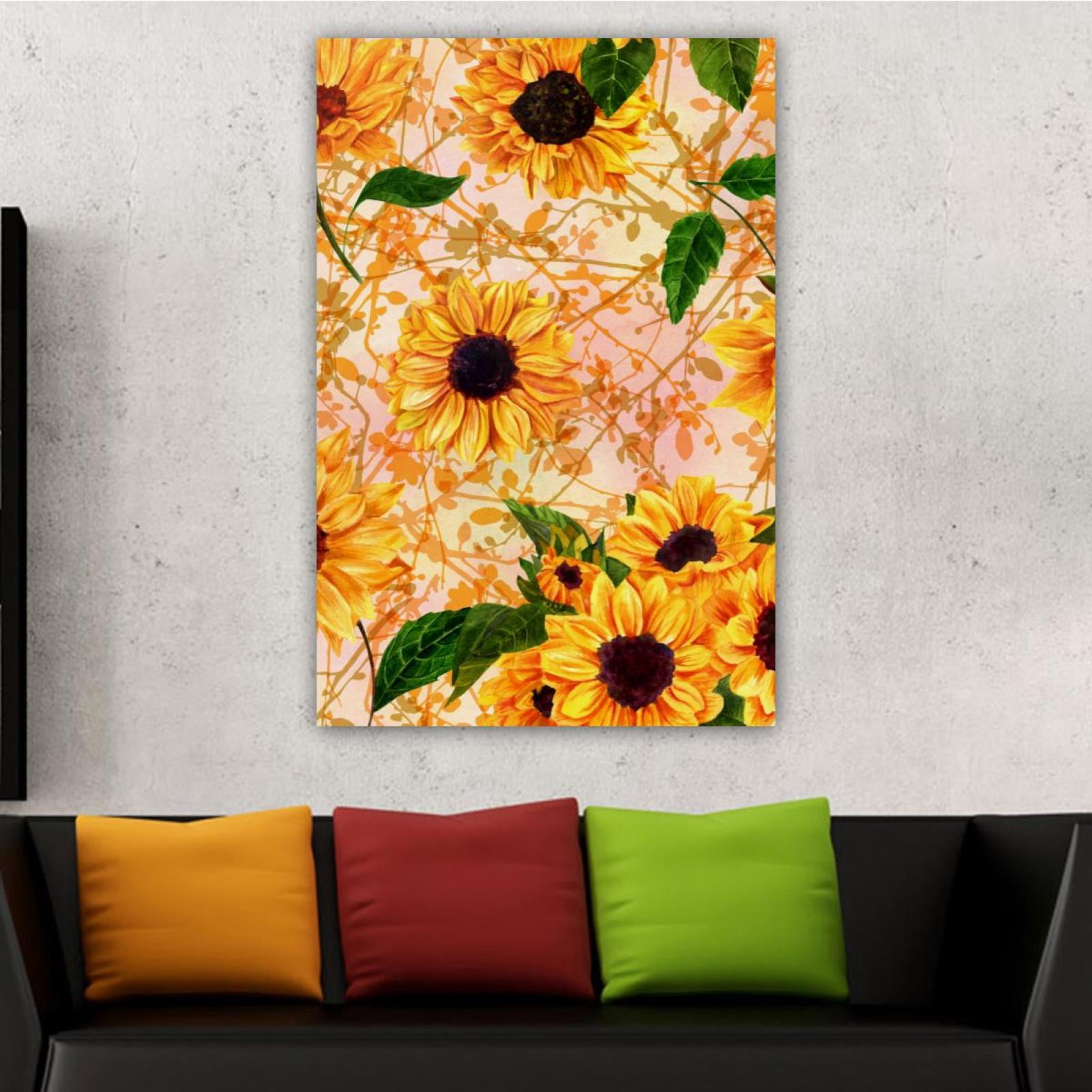 OWNSERIES Home Decor Summer Sunflower Pattern Pattern Canvas Wall Art ...