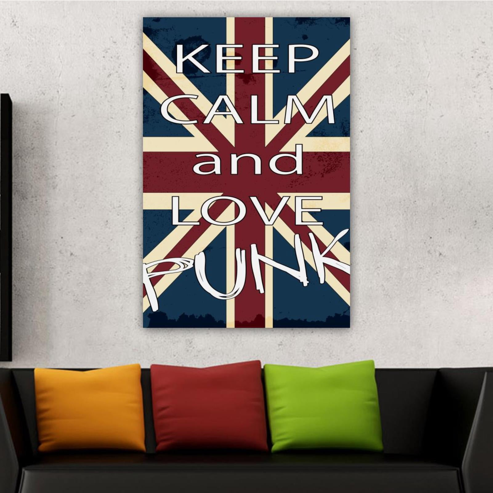 OWNSERIES Home Decor Uk England Flag Keep Calm and Love Pattern Canvas ...