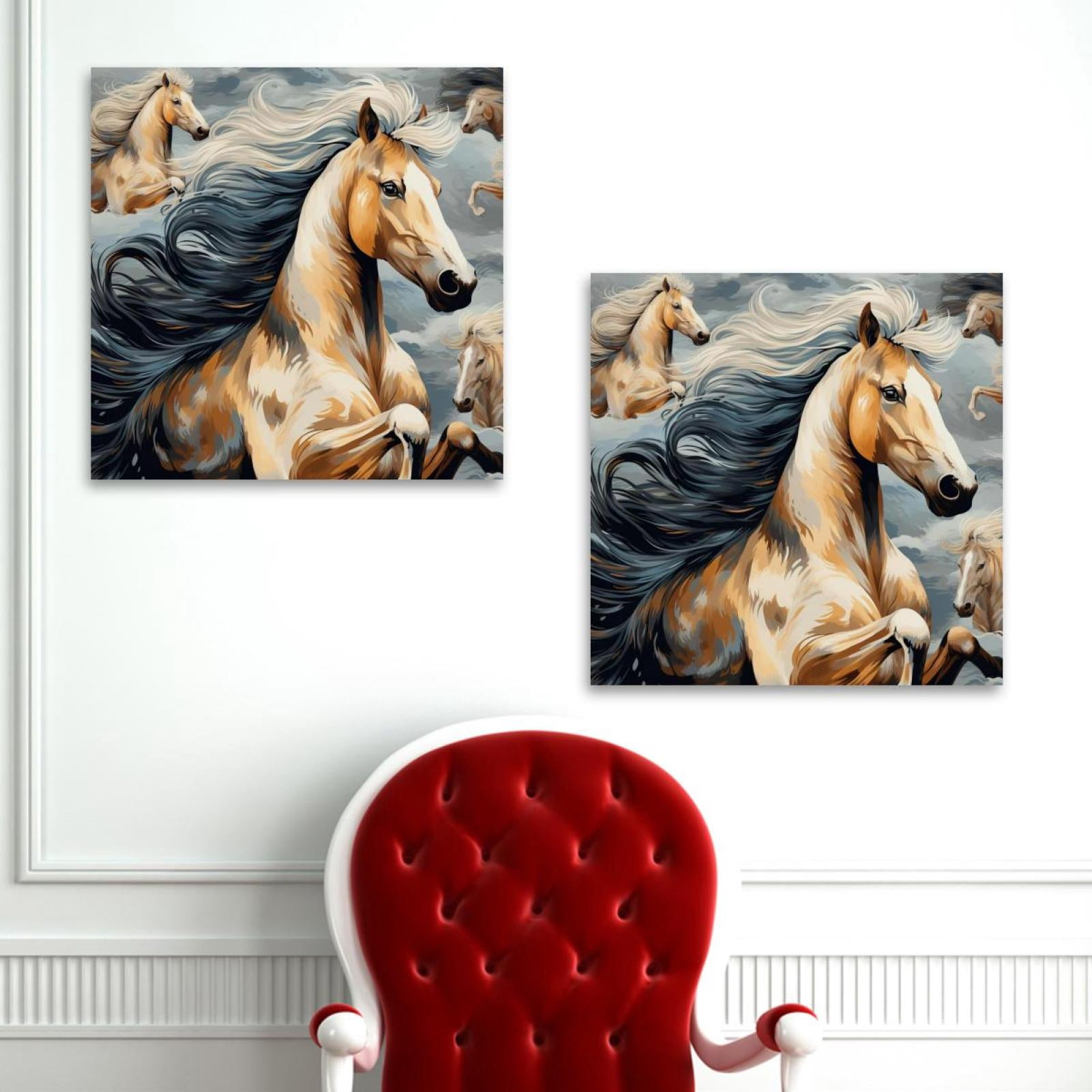 OWNSERIES Horse Pattern 2PC Canvas Wall Art Paintings for Living Room ...