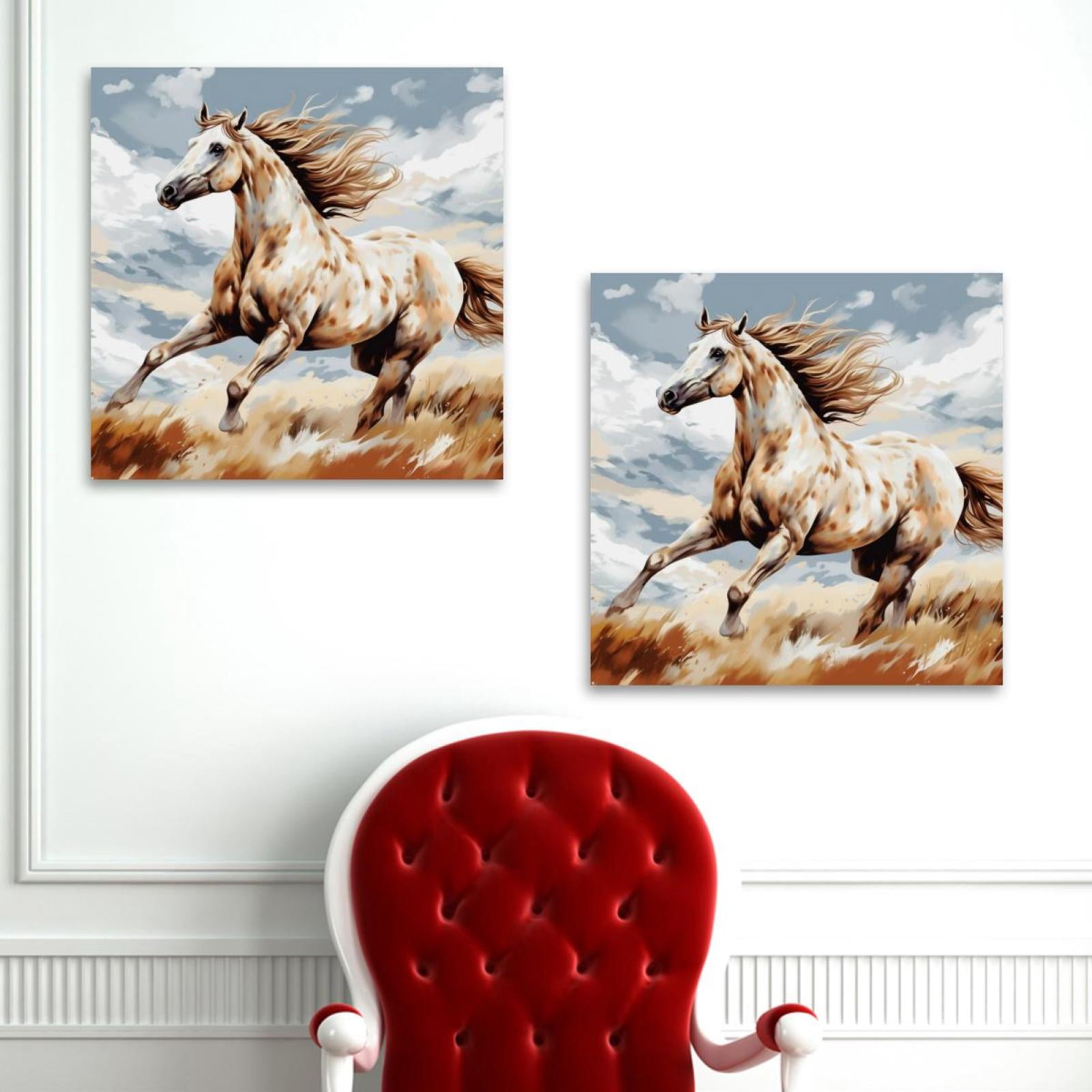 OWNSERIES Horse Pattern 2PC Canvas Wall Art Paintings for Living Room ...