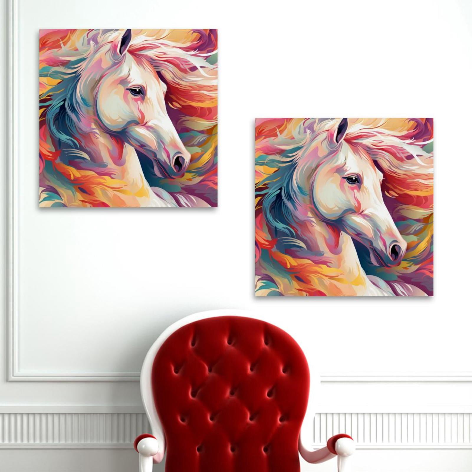 OWNSERIES Horse Pattern 2PC Canvas Wall Art Paintings for Living Room ...