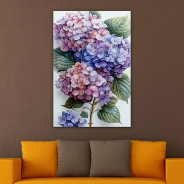 OWNSERIES Hydrangea Pattern Canvas Wall Art Paintings for Living Room - Canvas Framed Print Wall Artworks