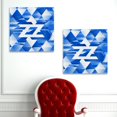 OWNSERIES Israeli Flag Pattern 2PC Canvas Wall Art Paintings for Living