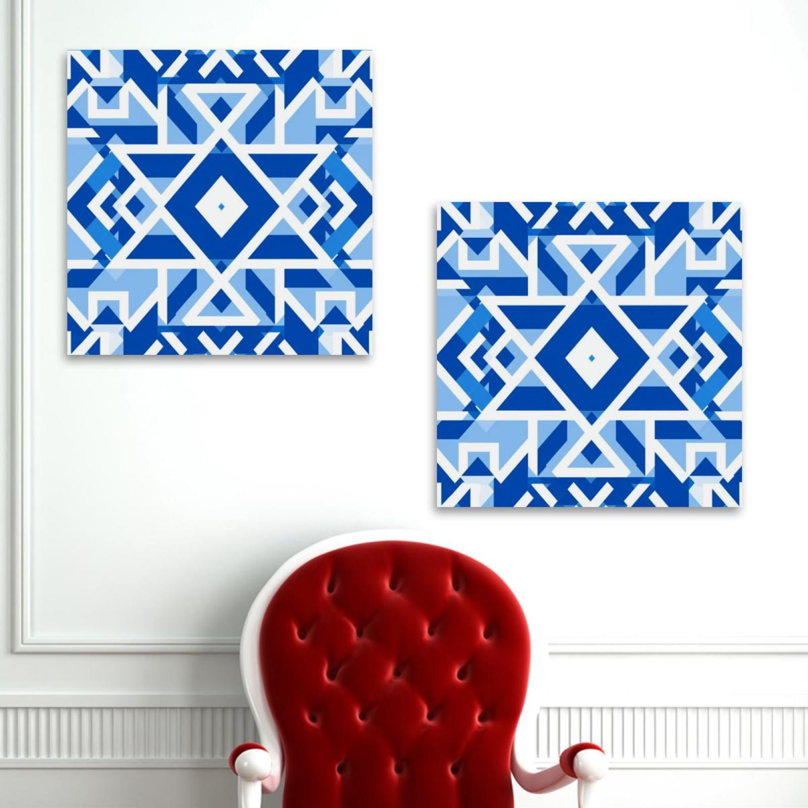 OWNSERIES Israeli Flag Pattern 2PC Canvas Wall Art Paintings for Living