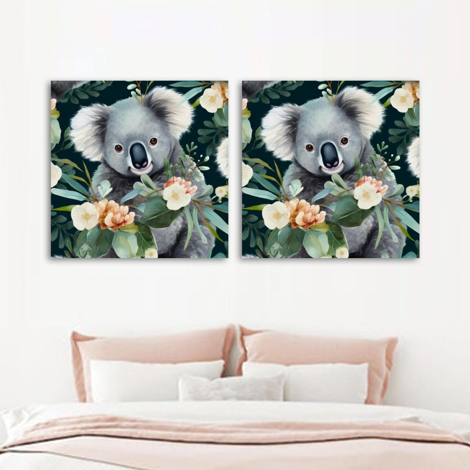 OWNSERIES Koala Pattern 2PC Canvas Wall Art Paintings for Living Room ...