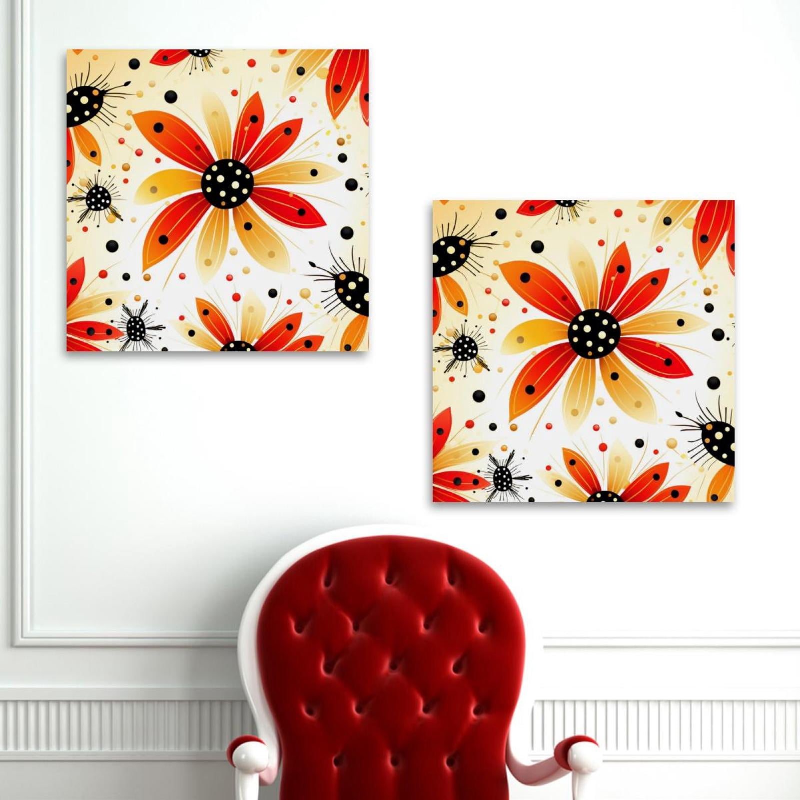 OWNSERIES Ladybug Pattern 2PC Canvas Wall Art Paintings for Living Room ...
