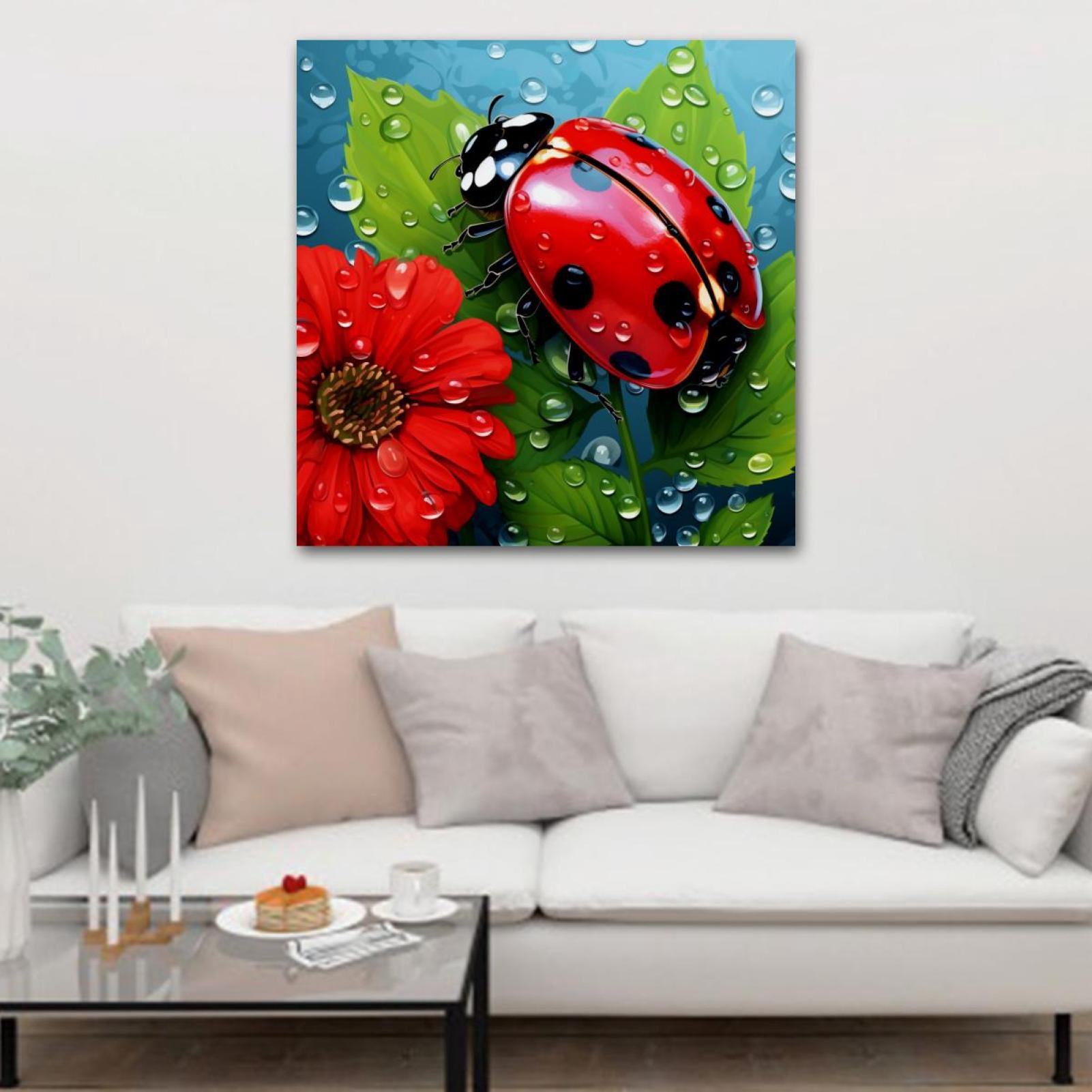 OWNSERIES Ladybug Pattern Canvas Wall Art Paintings for Living Room ...