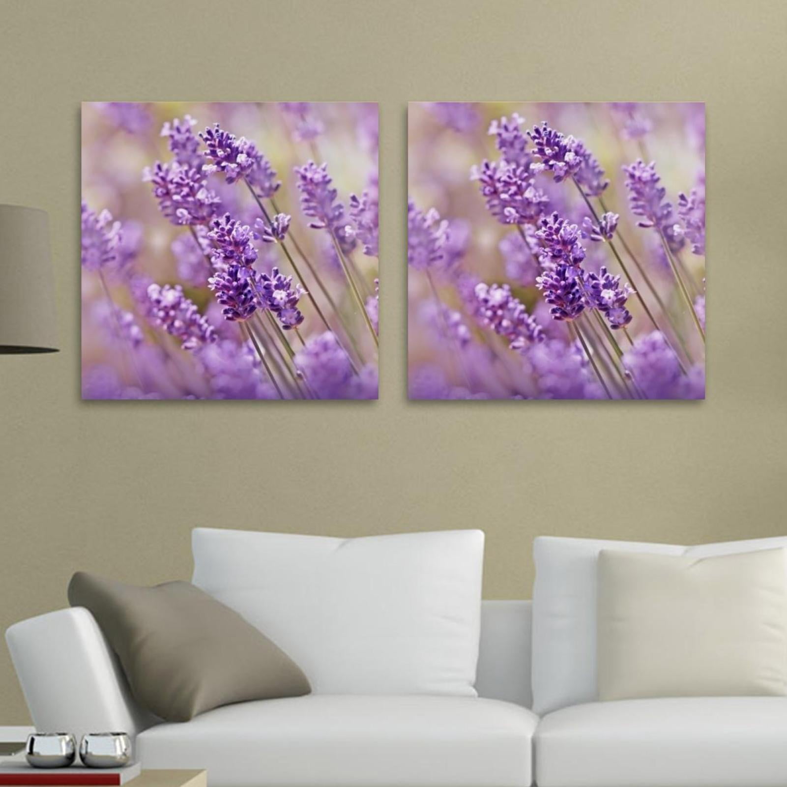OWNSERIES Lavender Flower Purple Floral Pattern 2PC Canvas Wall Art ...