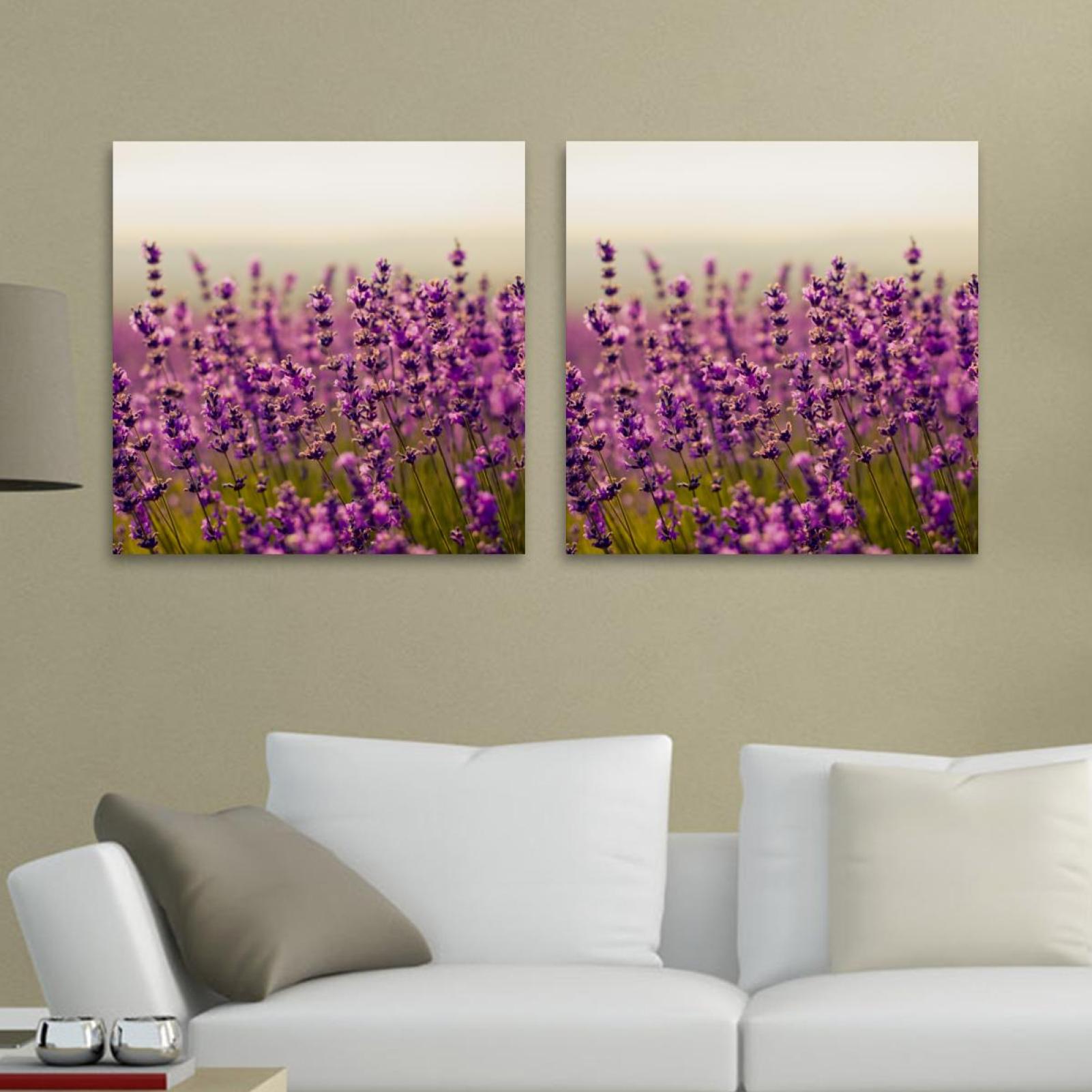 OWNSERIES Lavender Flower Violet Nature Pattern 2PC Canvas Wall Art ...