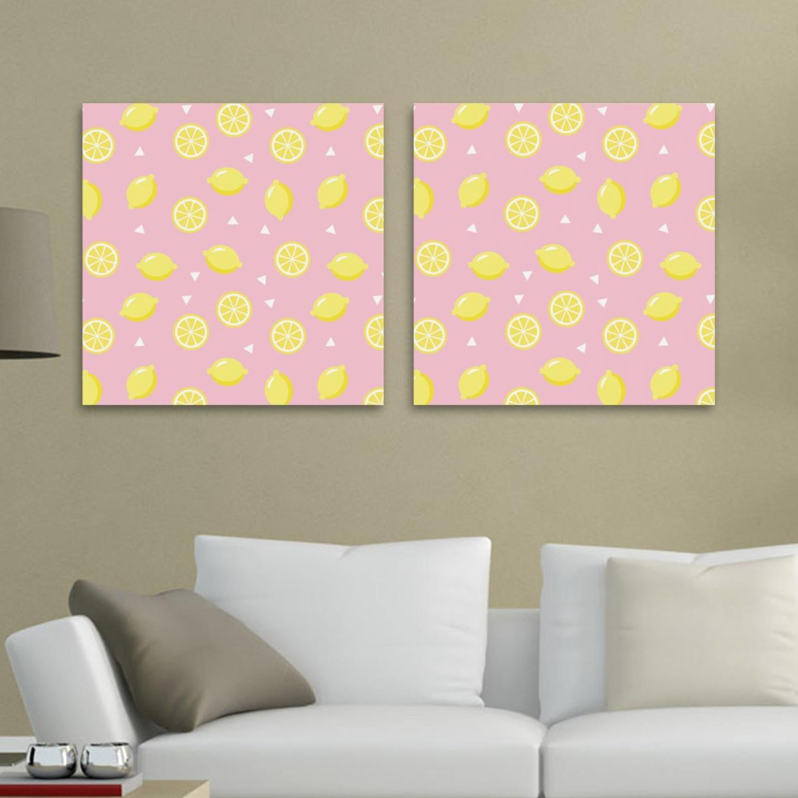 OWNSERIES Lemon Slice Pattern 2PC Canvas Wall Art Paintings for Living ...